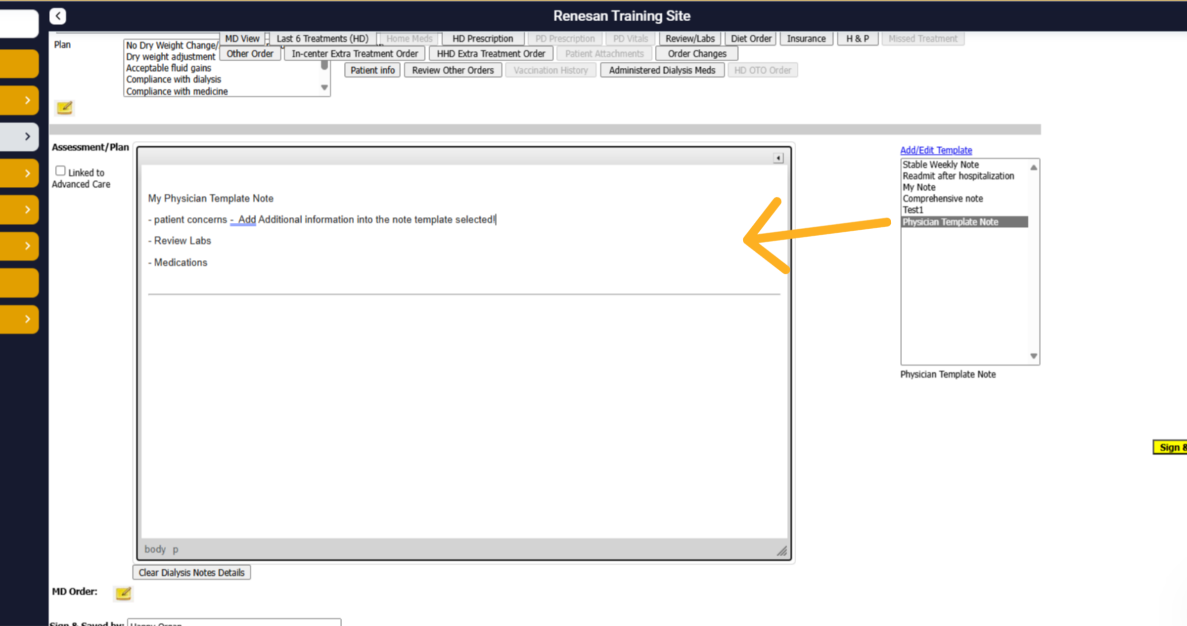 Using a Note Template