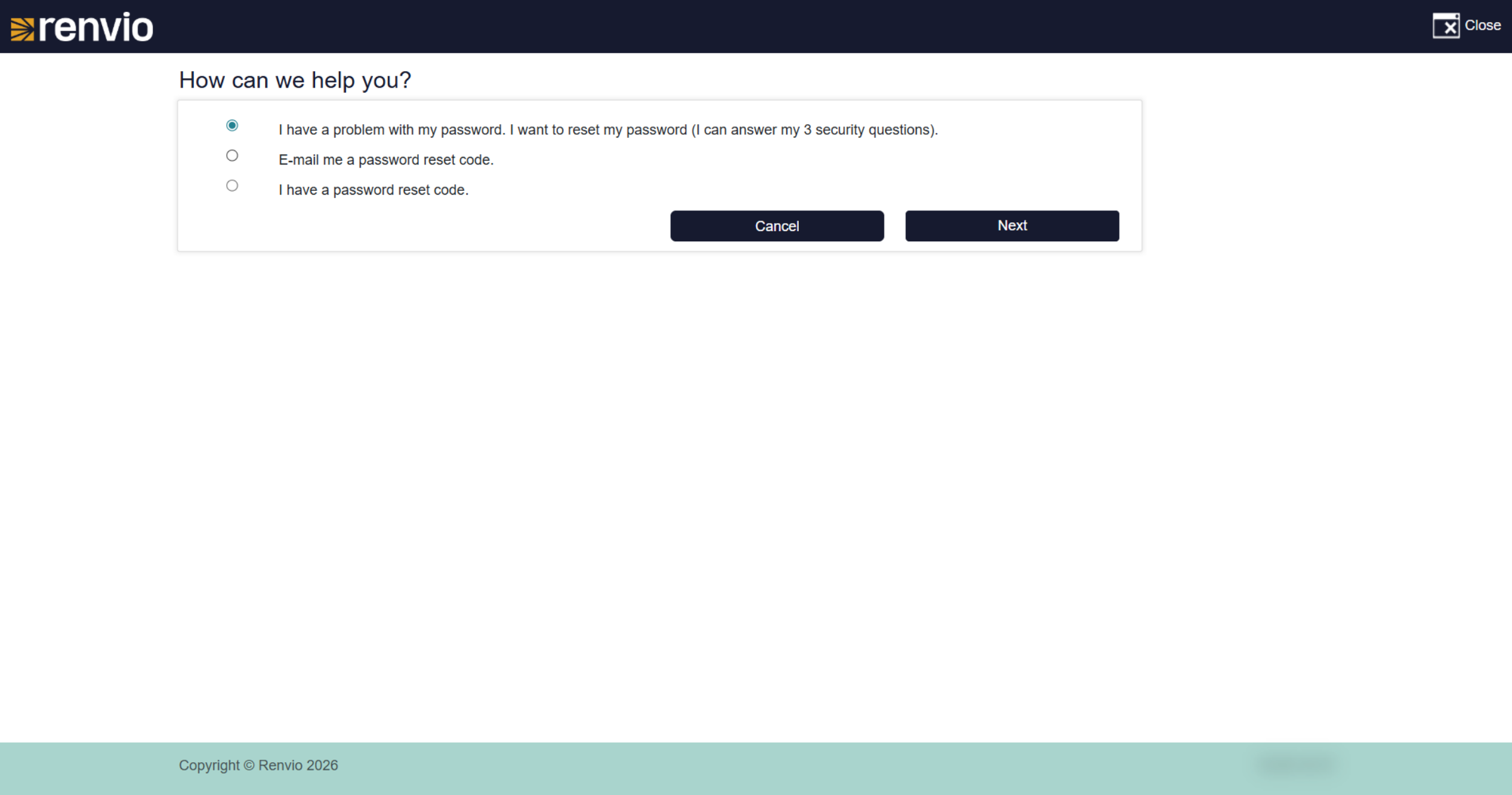 Request Password Reset Code