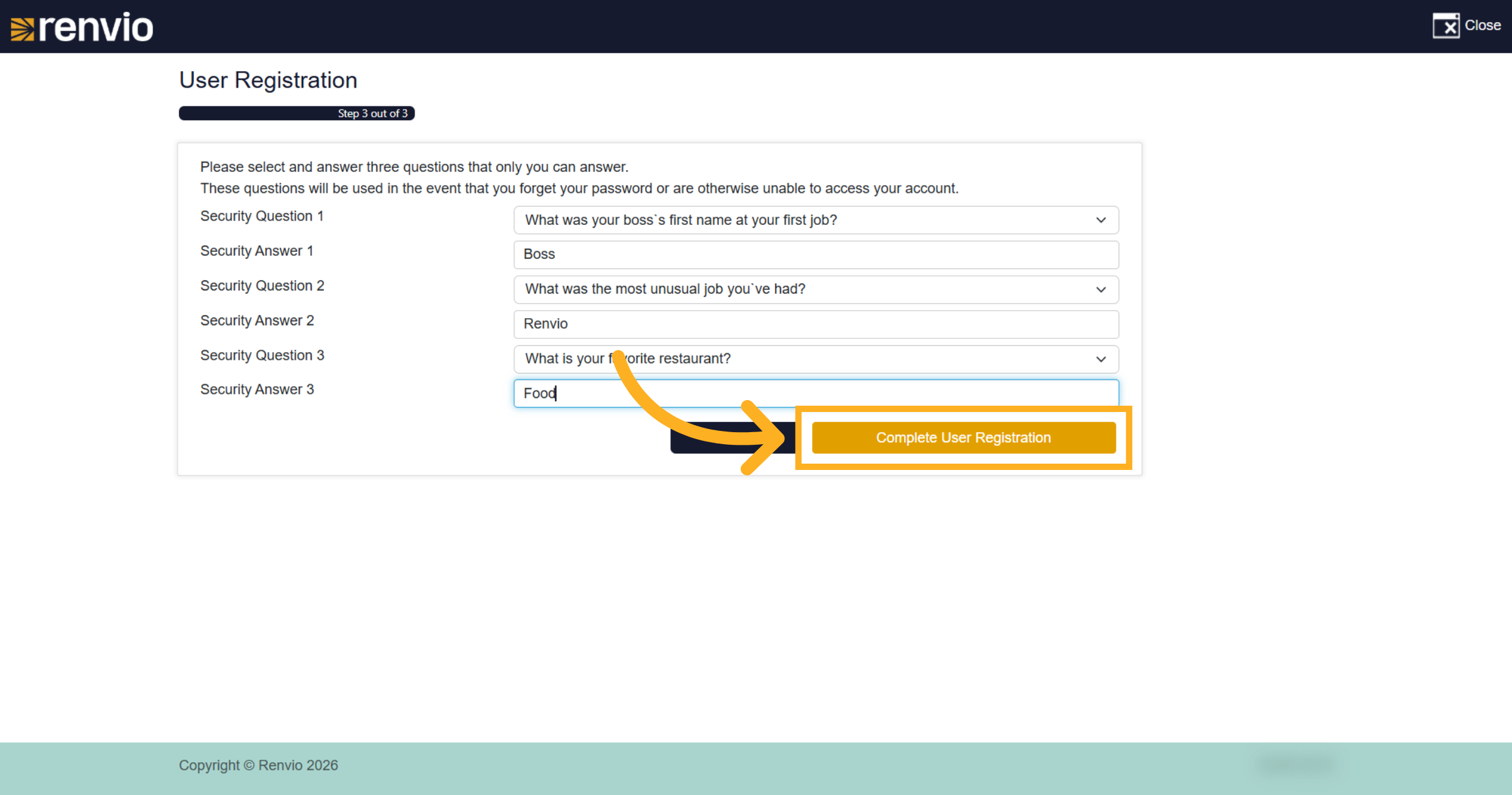 Complete User Registration