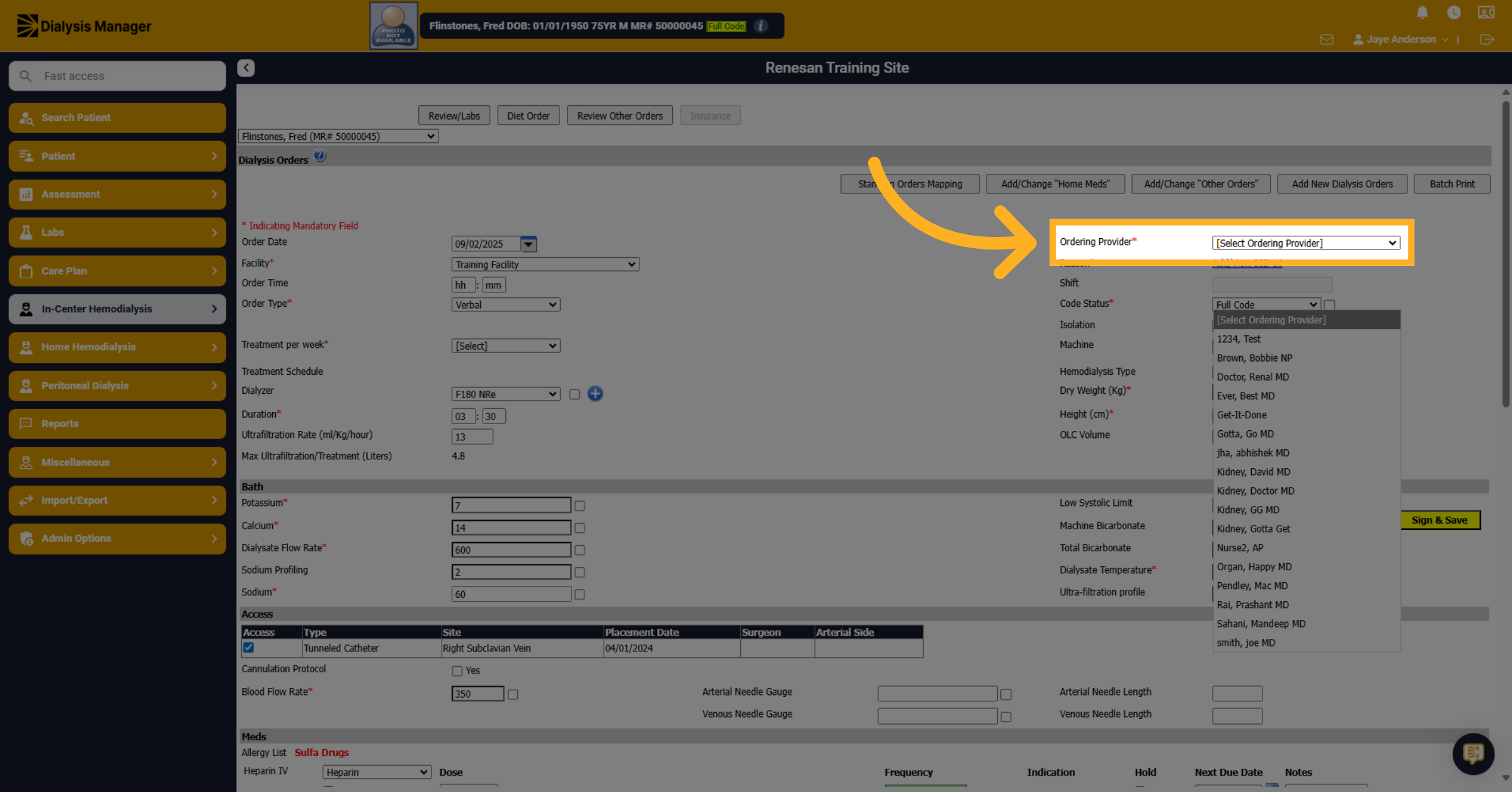 Ordering Provider