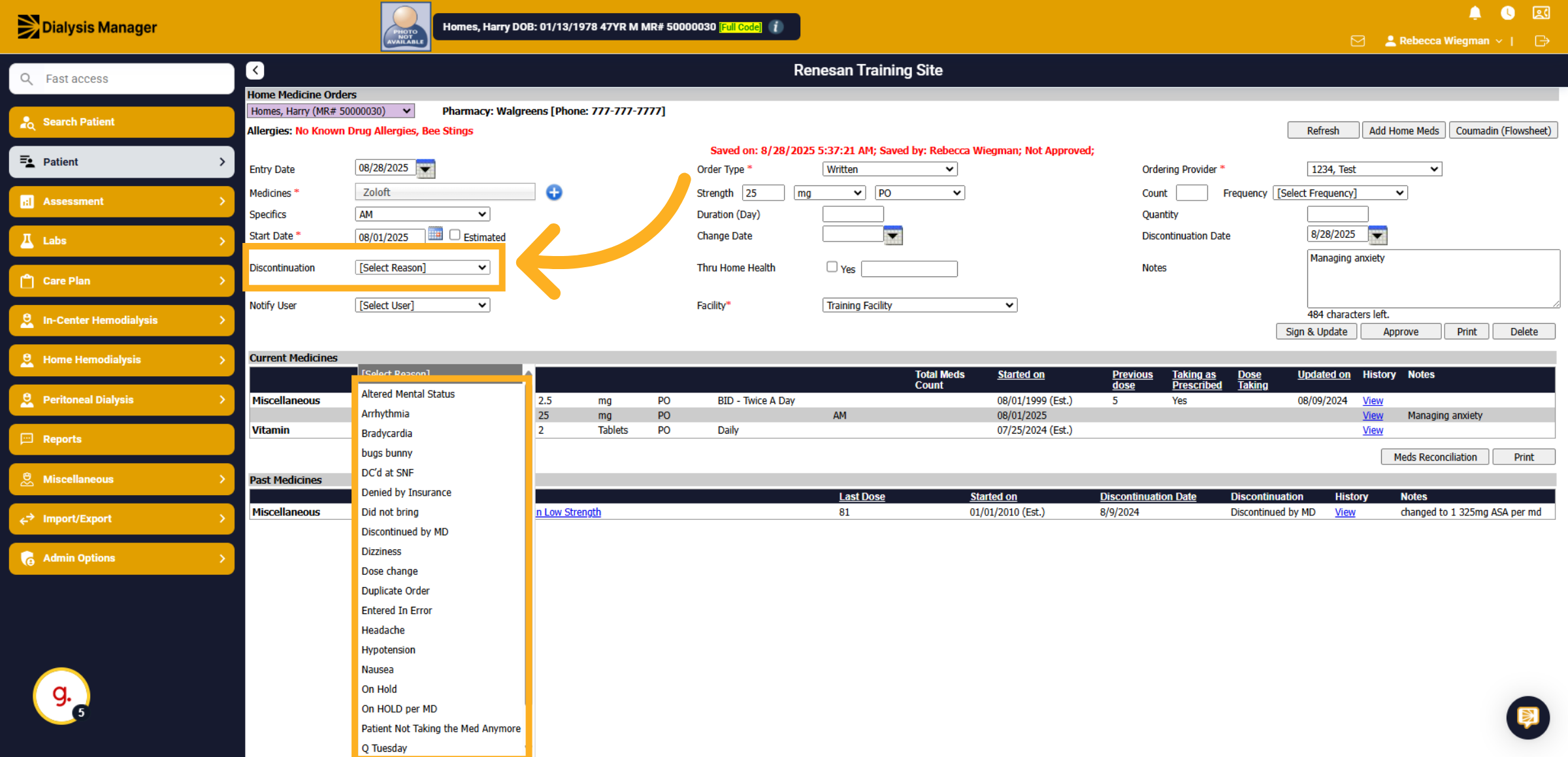 Click Discontinuation Reason