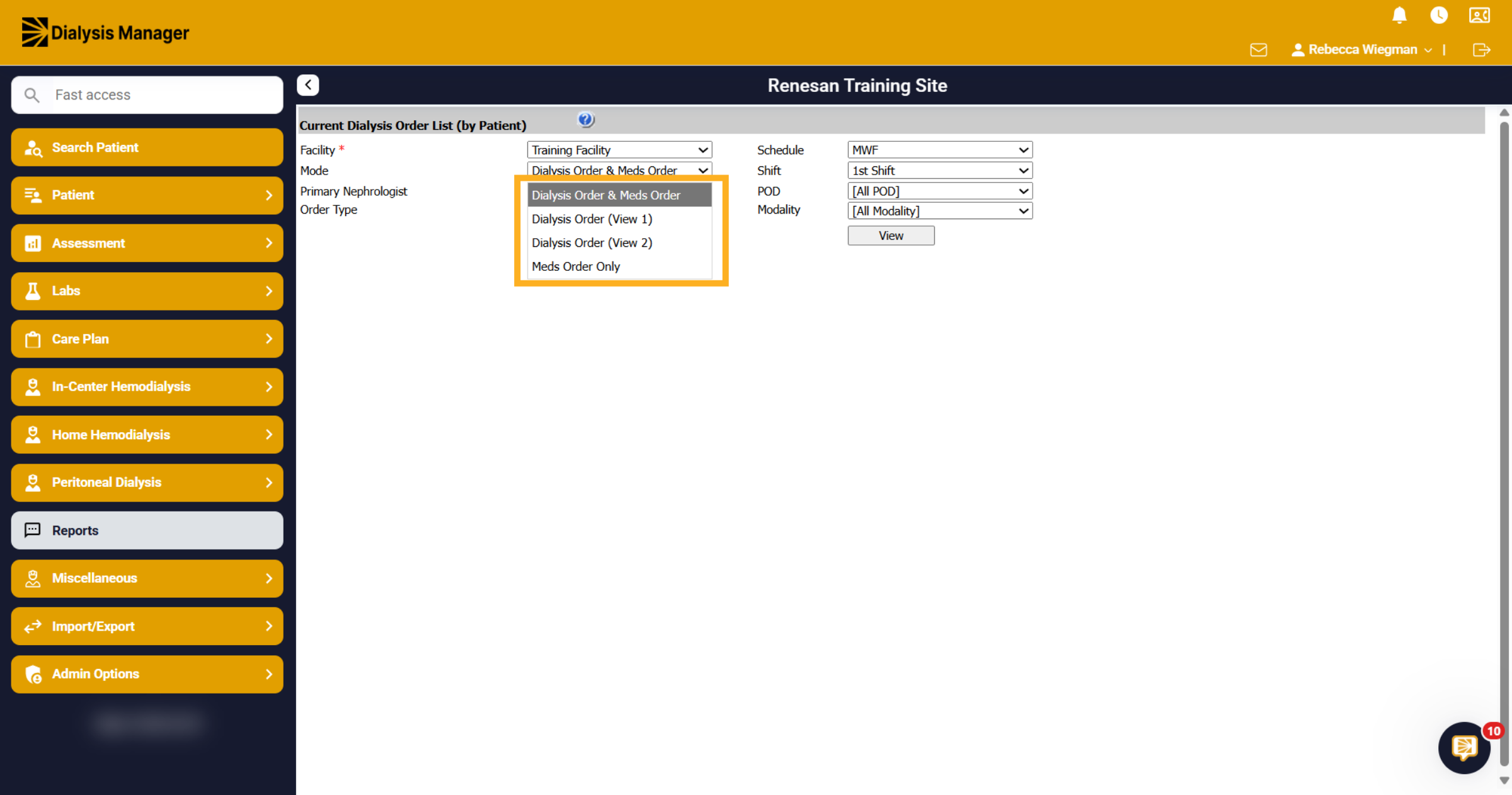 Mode options