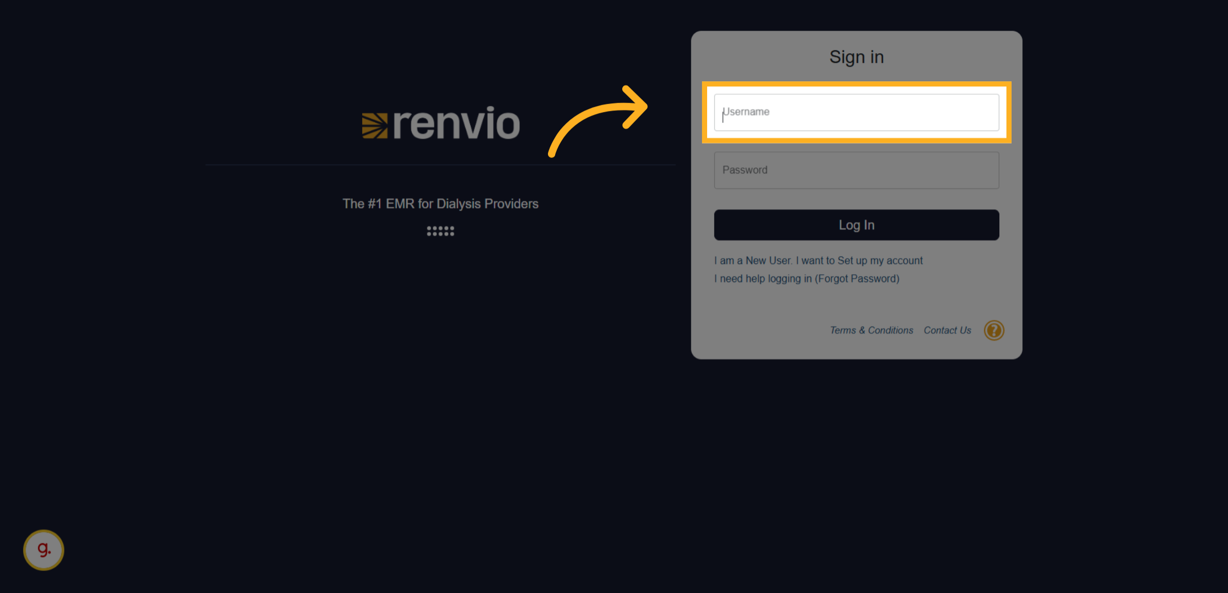 Click 'Username'