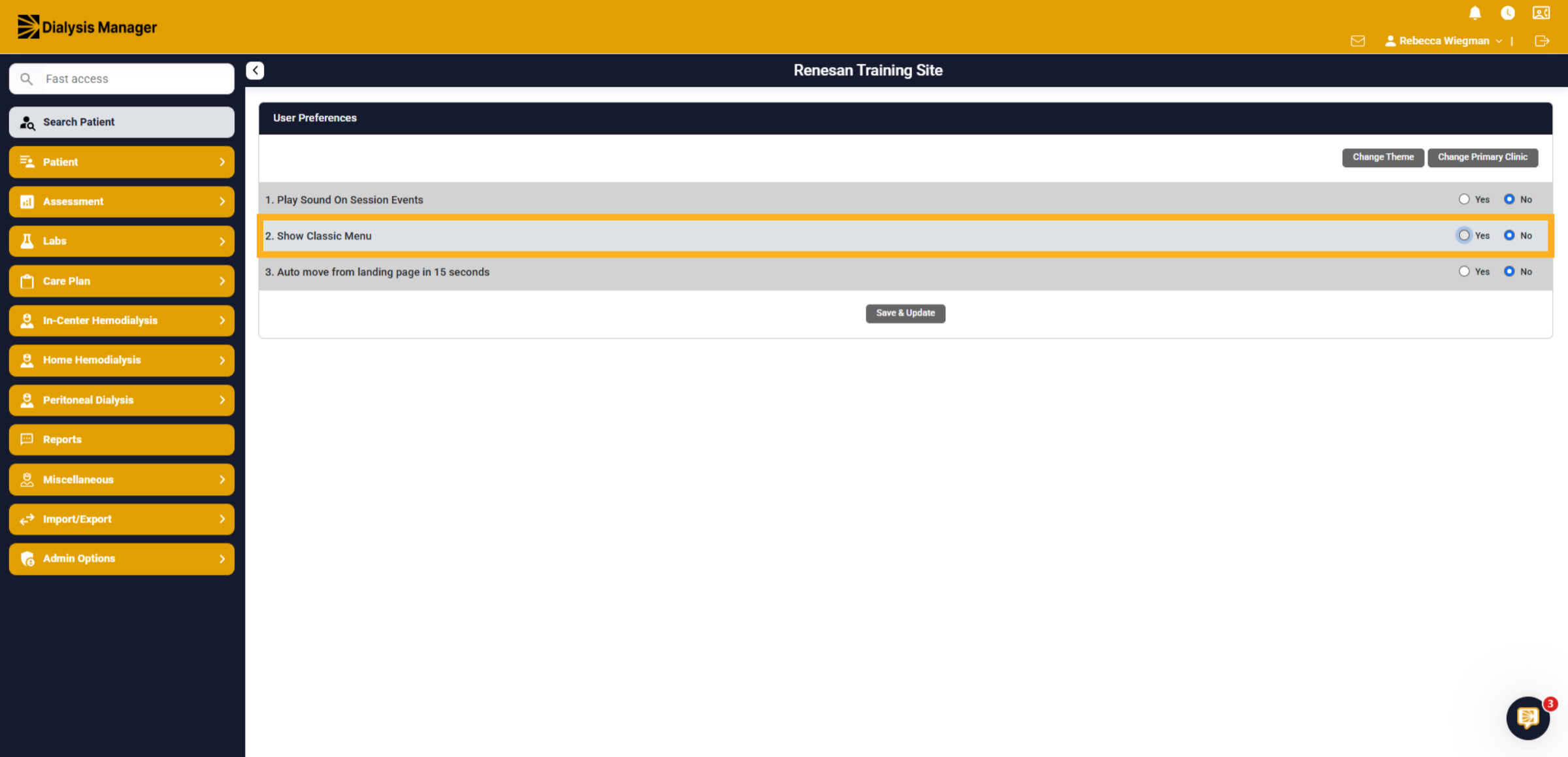2. Show Classic Menu
