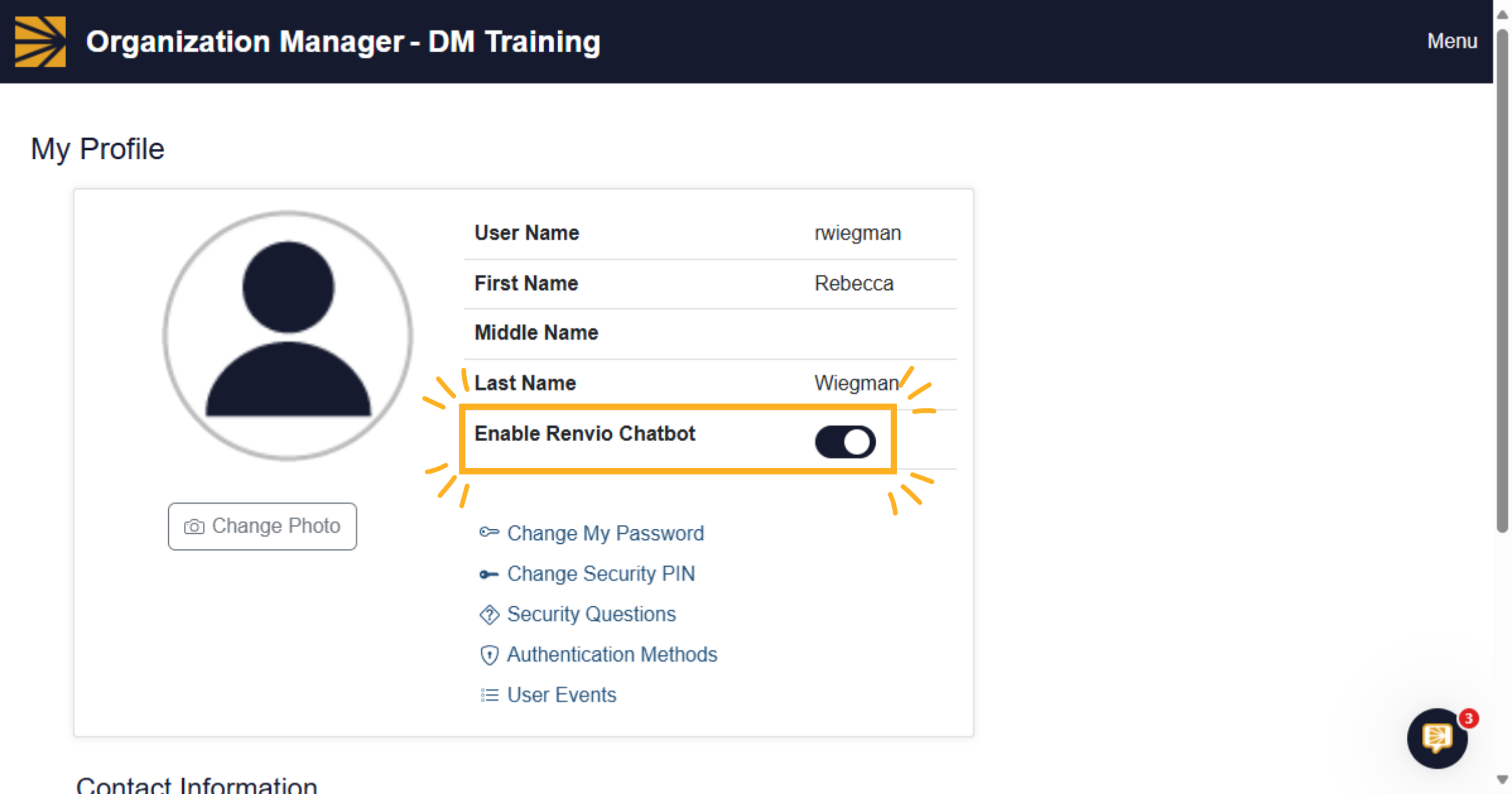 Enable Renvio Chatbot