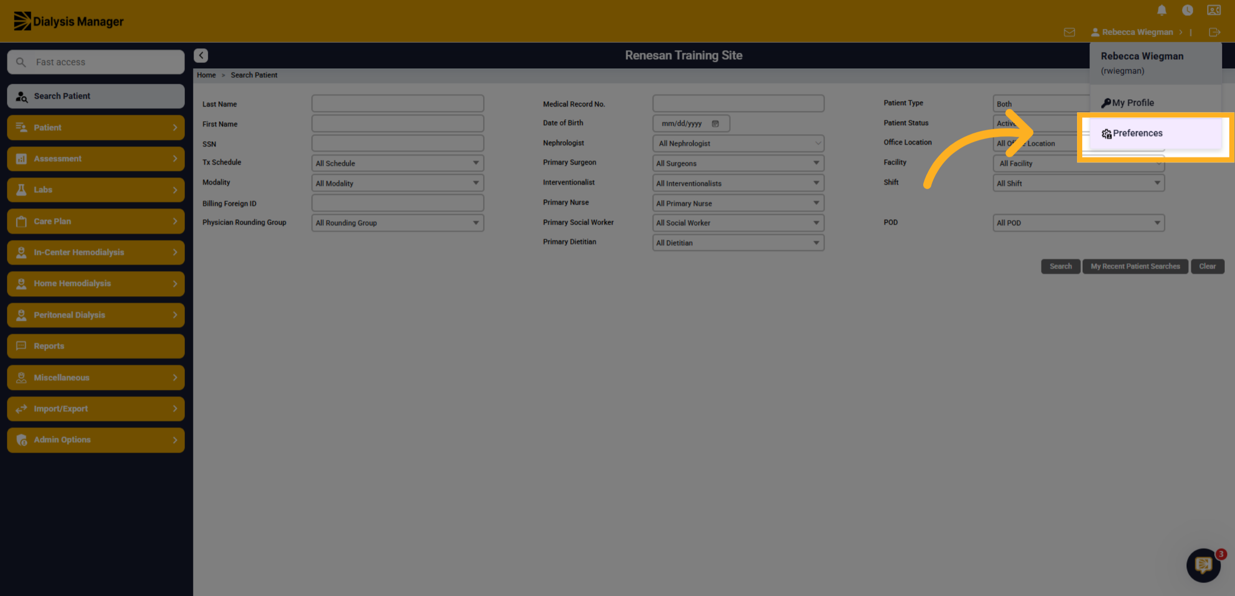 Click 'Preferences'