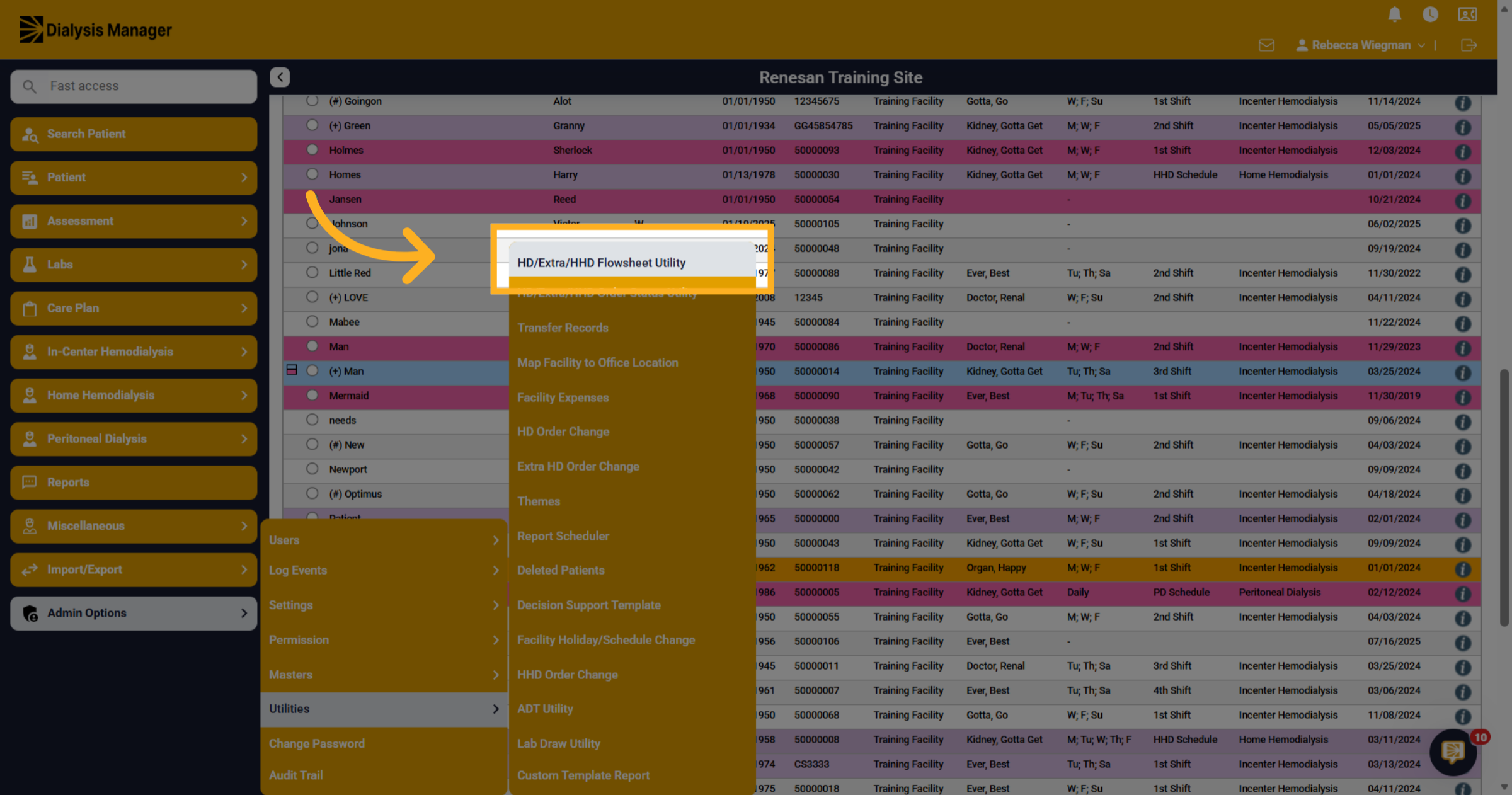 Select Flowsheet Utility