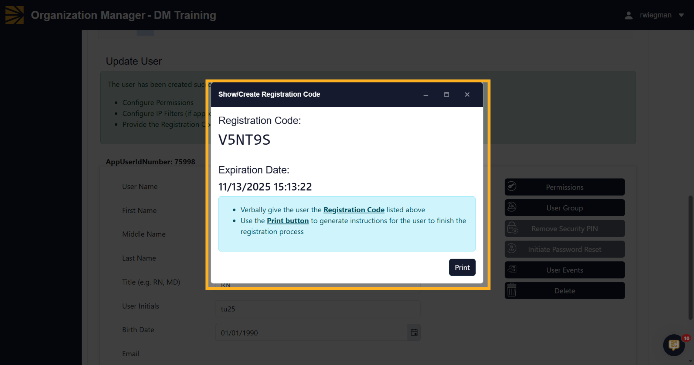 Registration Code