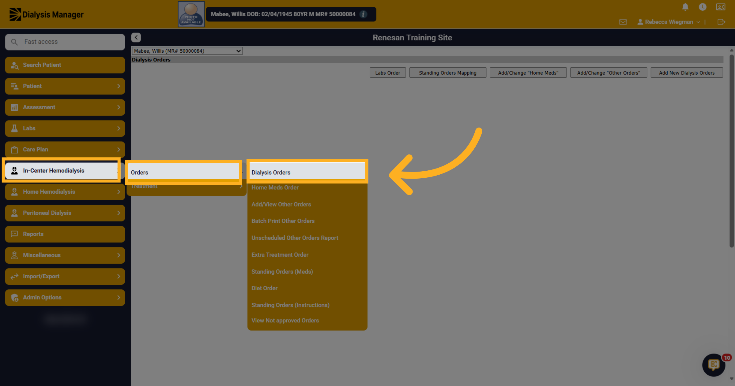 Access Dialysis Orders