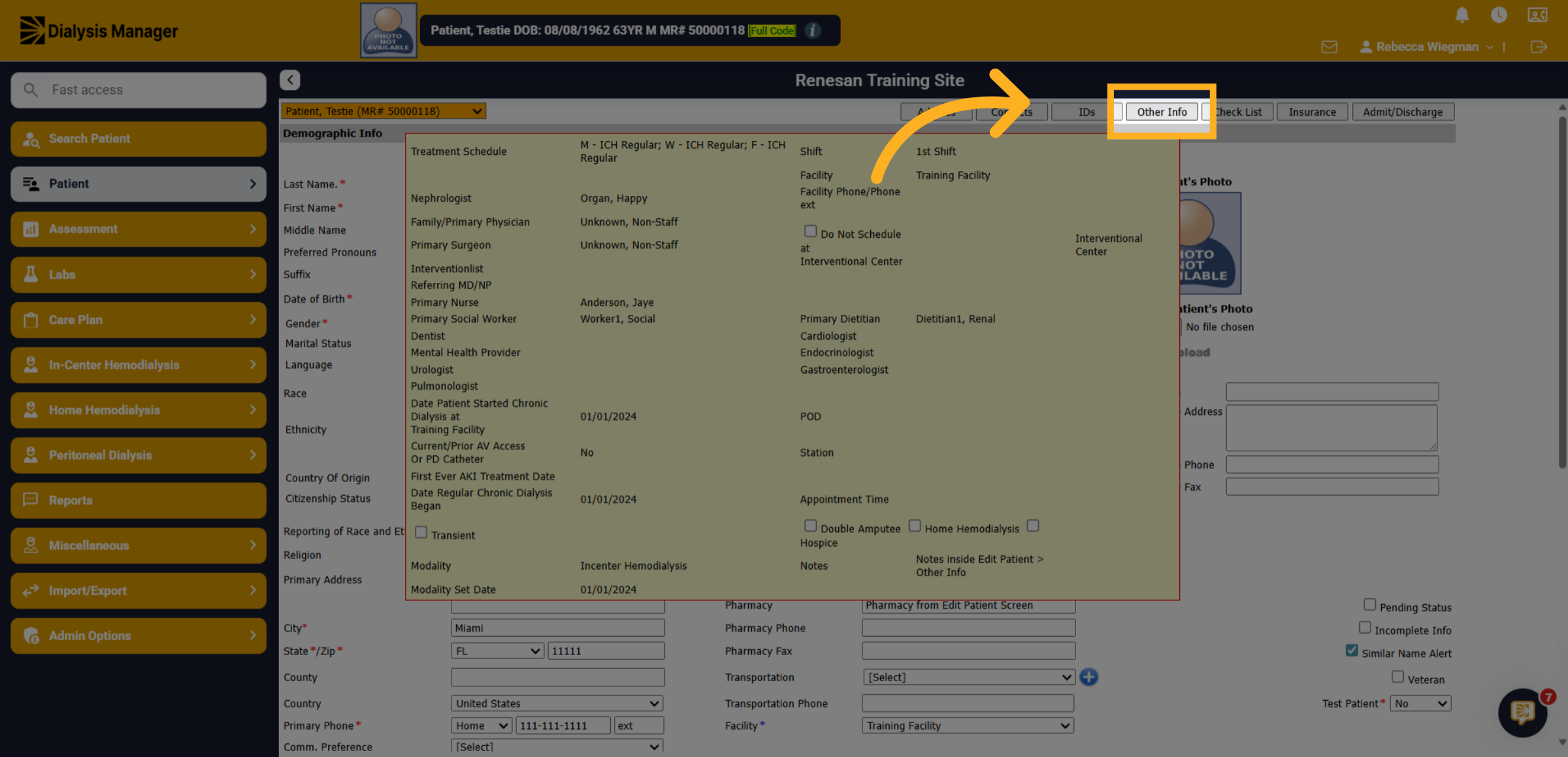 Click 'Other Info'