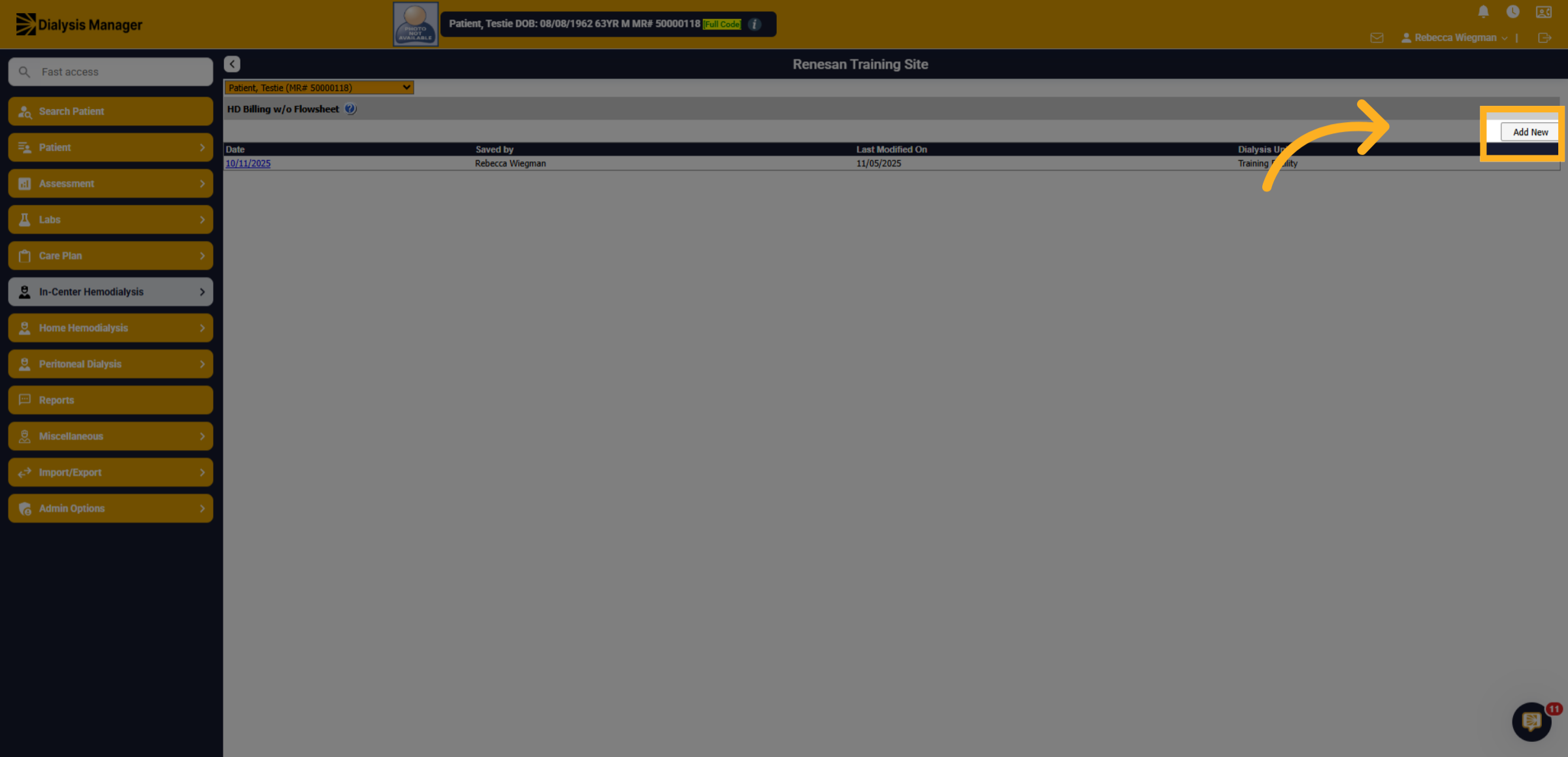 Add New Billing Entry