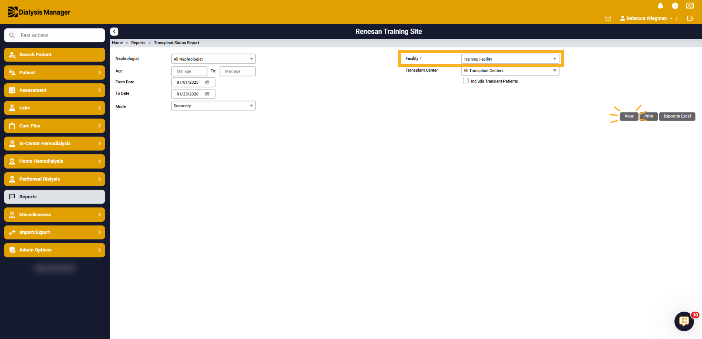 Open Report Filters