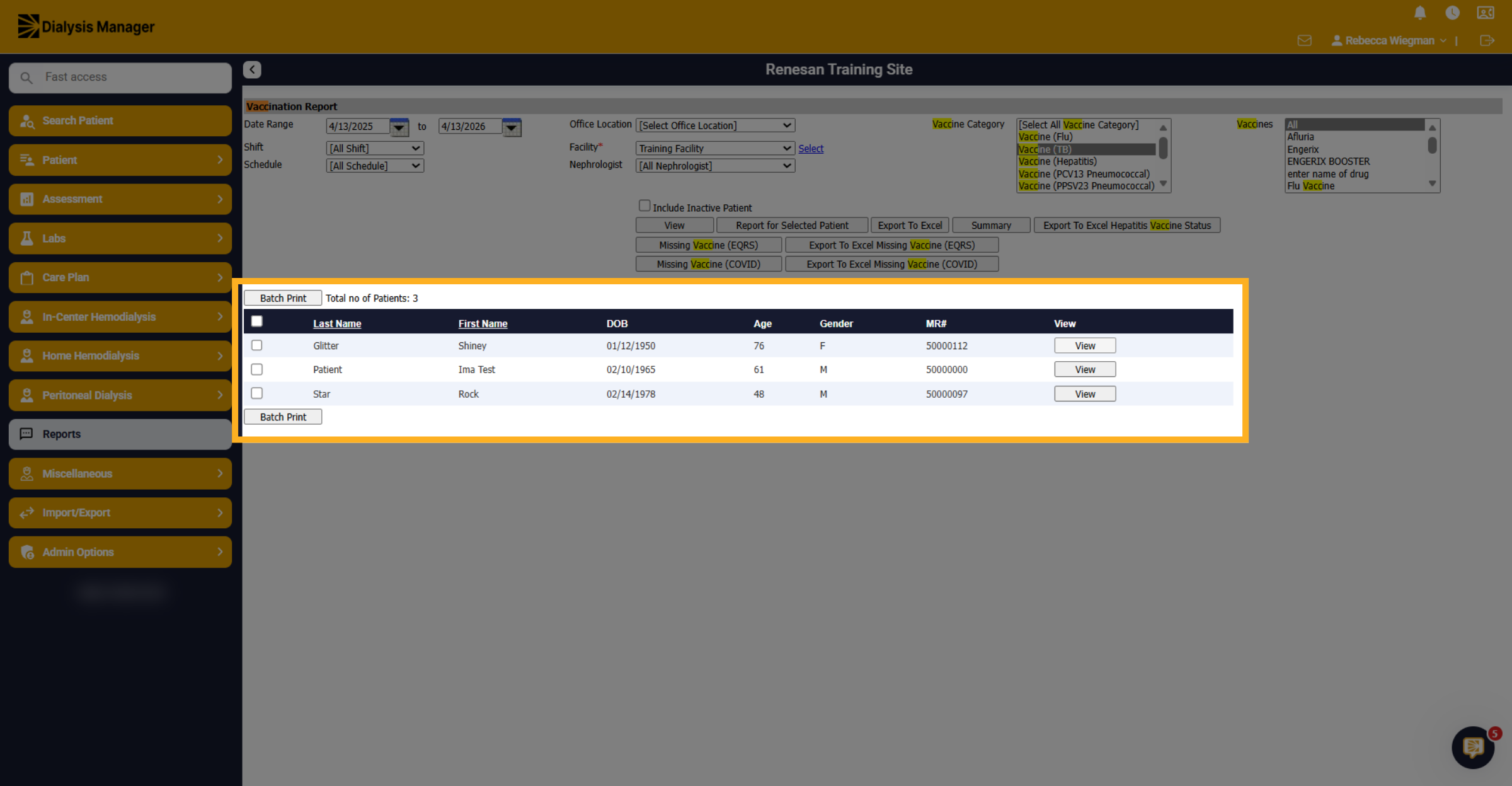 Confirm Report View