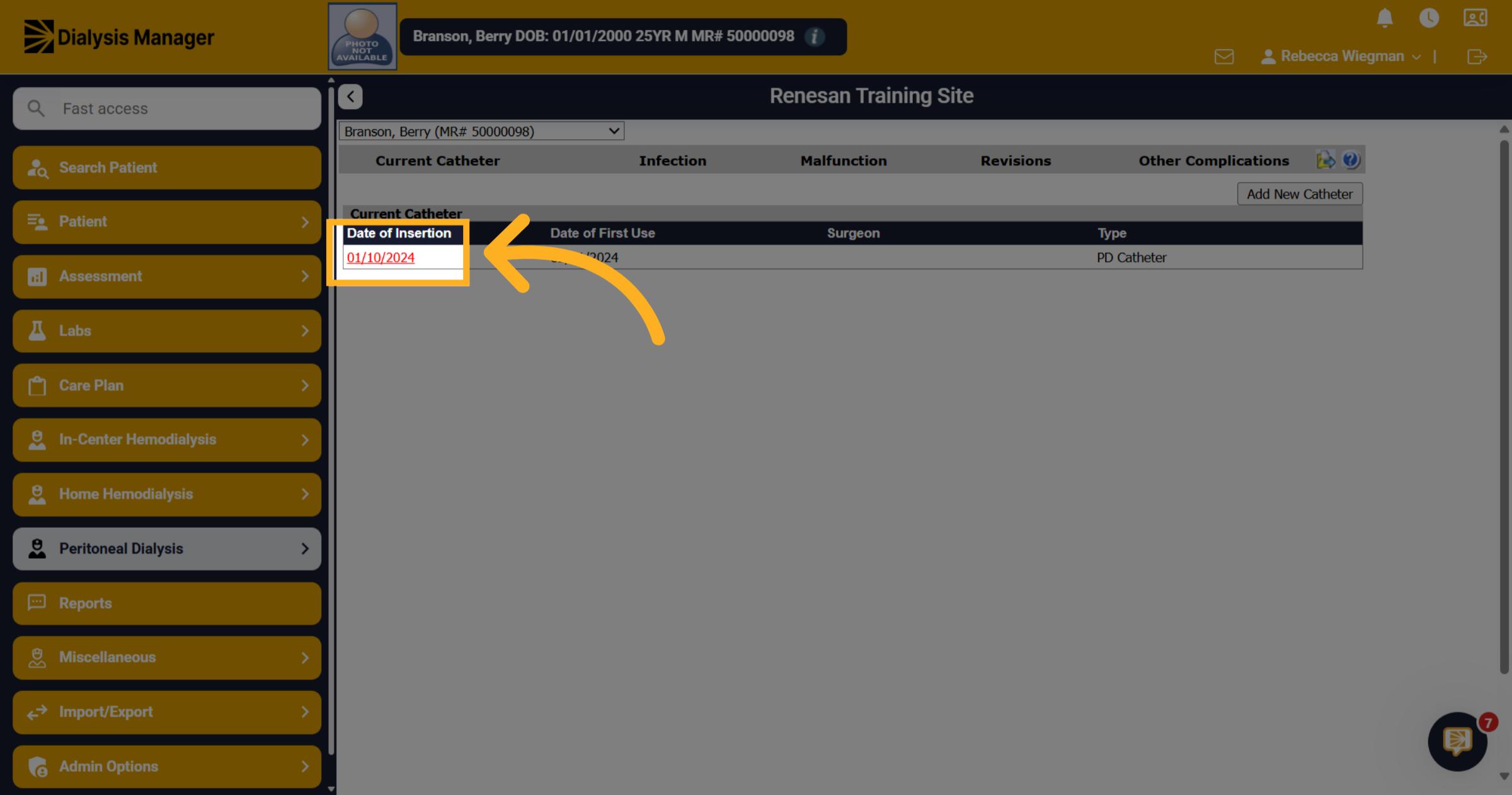 Select the Date