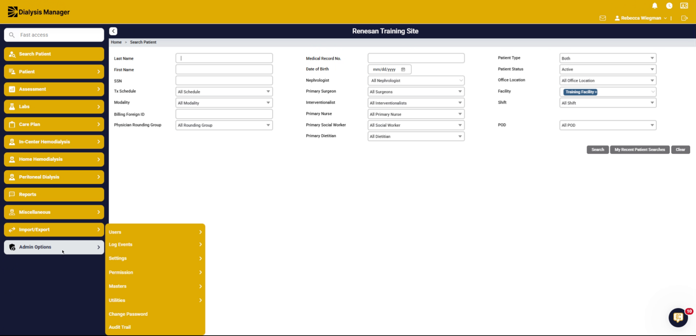 Access Admin Options