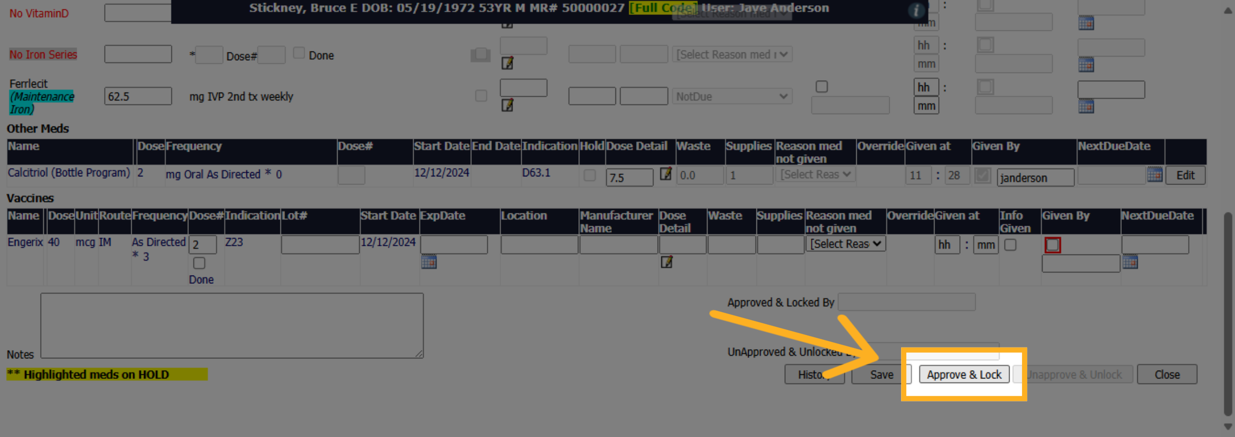 Click 'Approve & Lock'