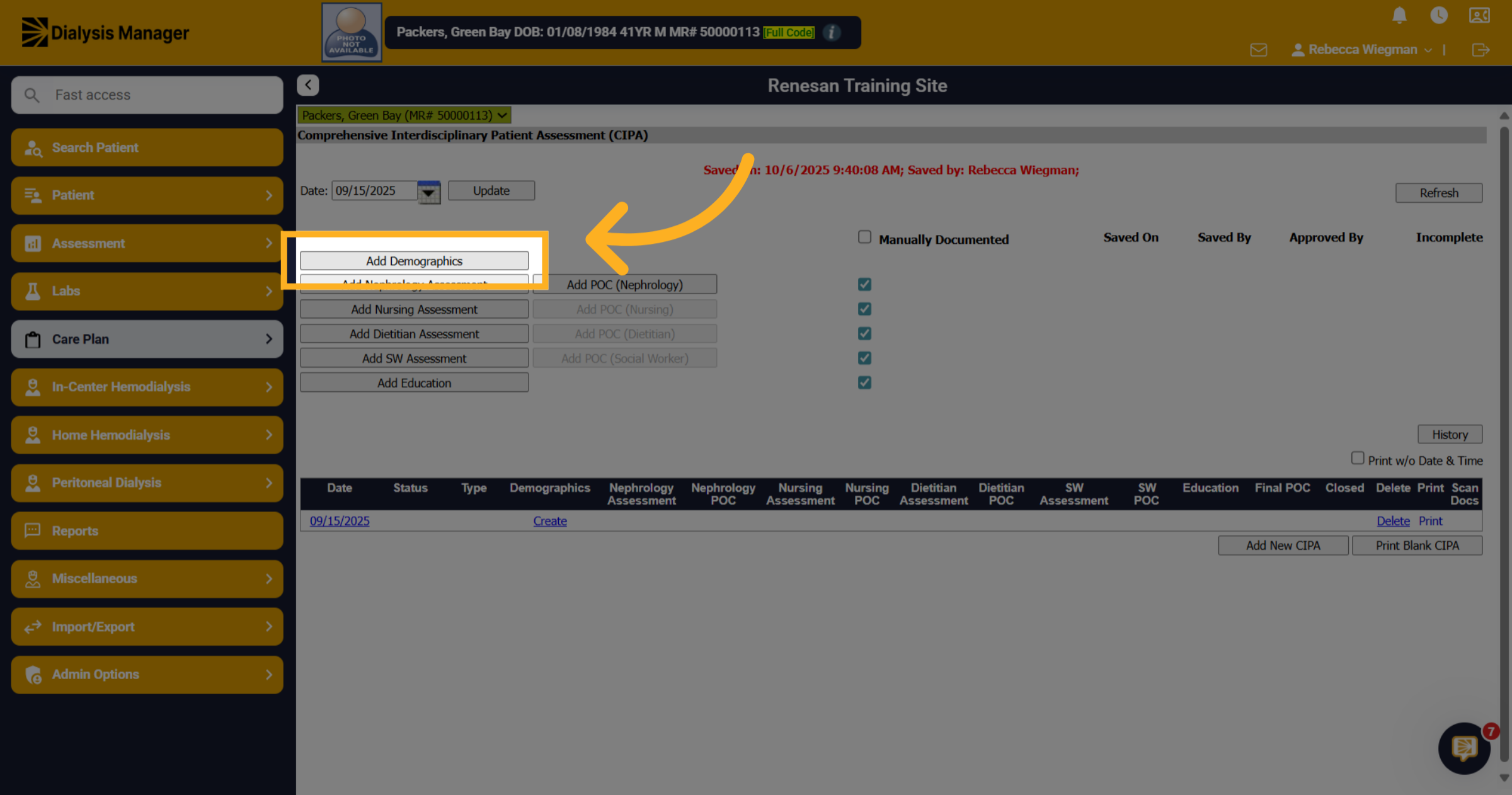 Add Demographic Information