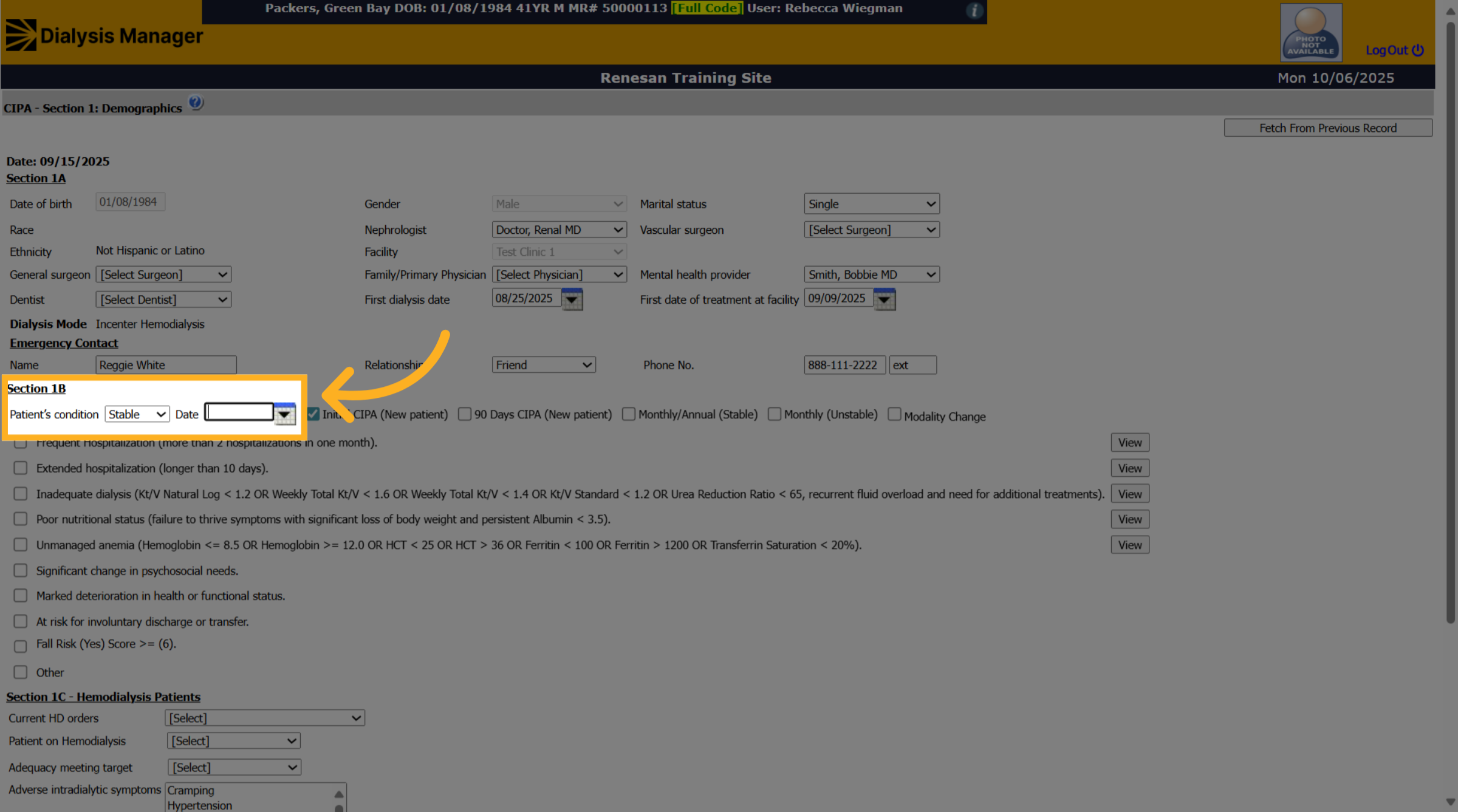 Open Demographics Section