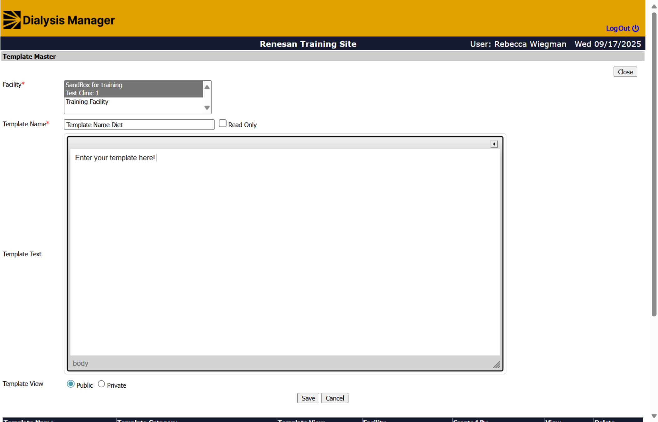 Creating a Template