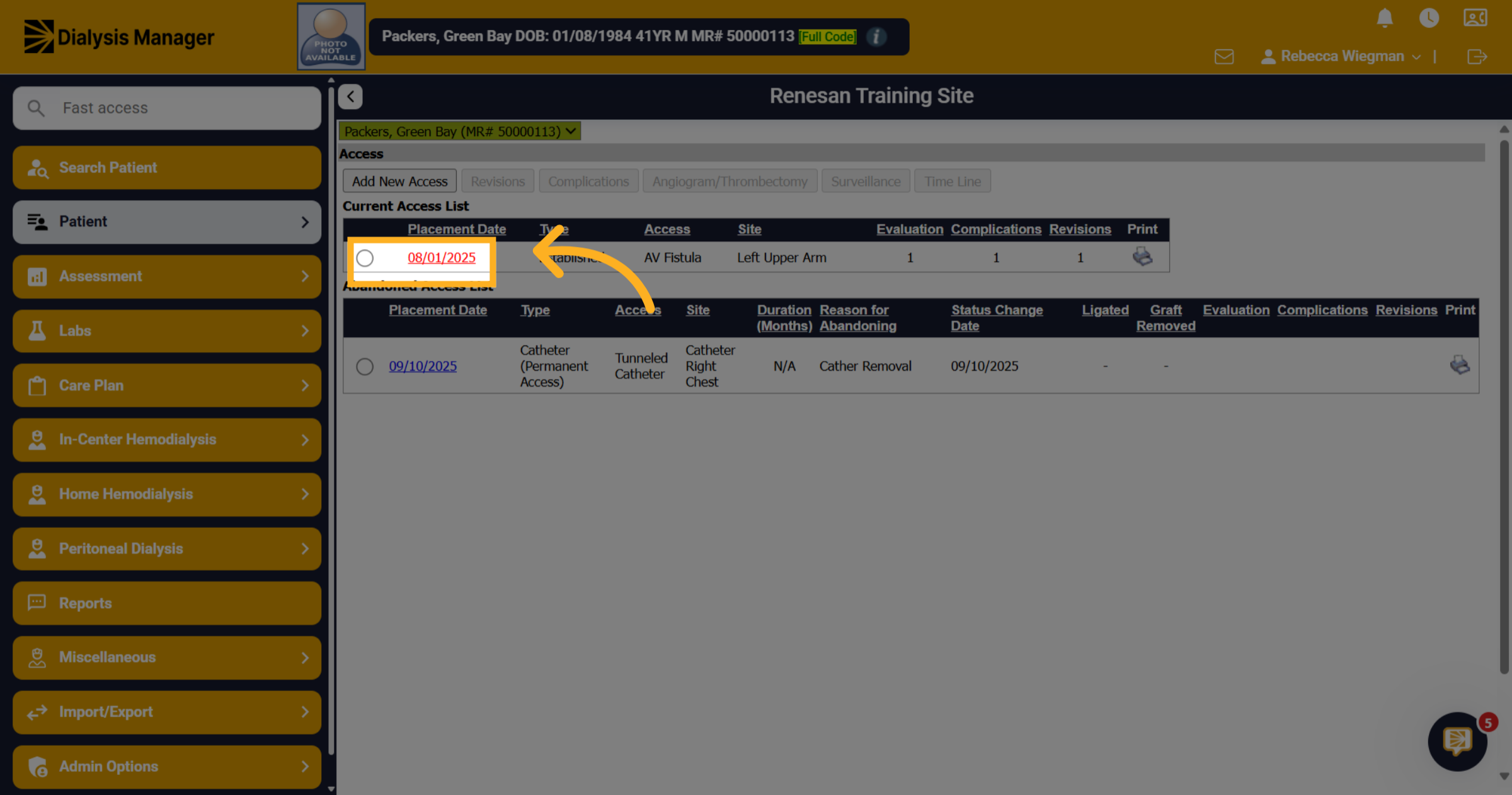 Select the date