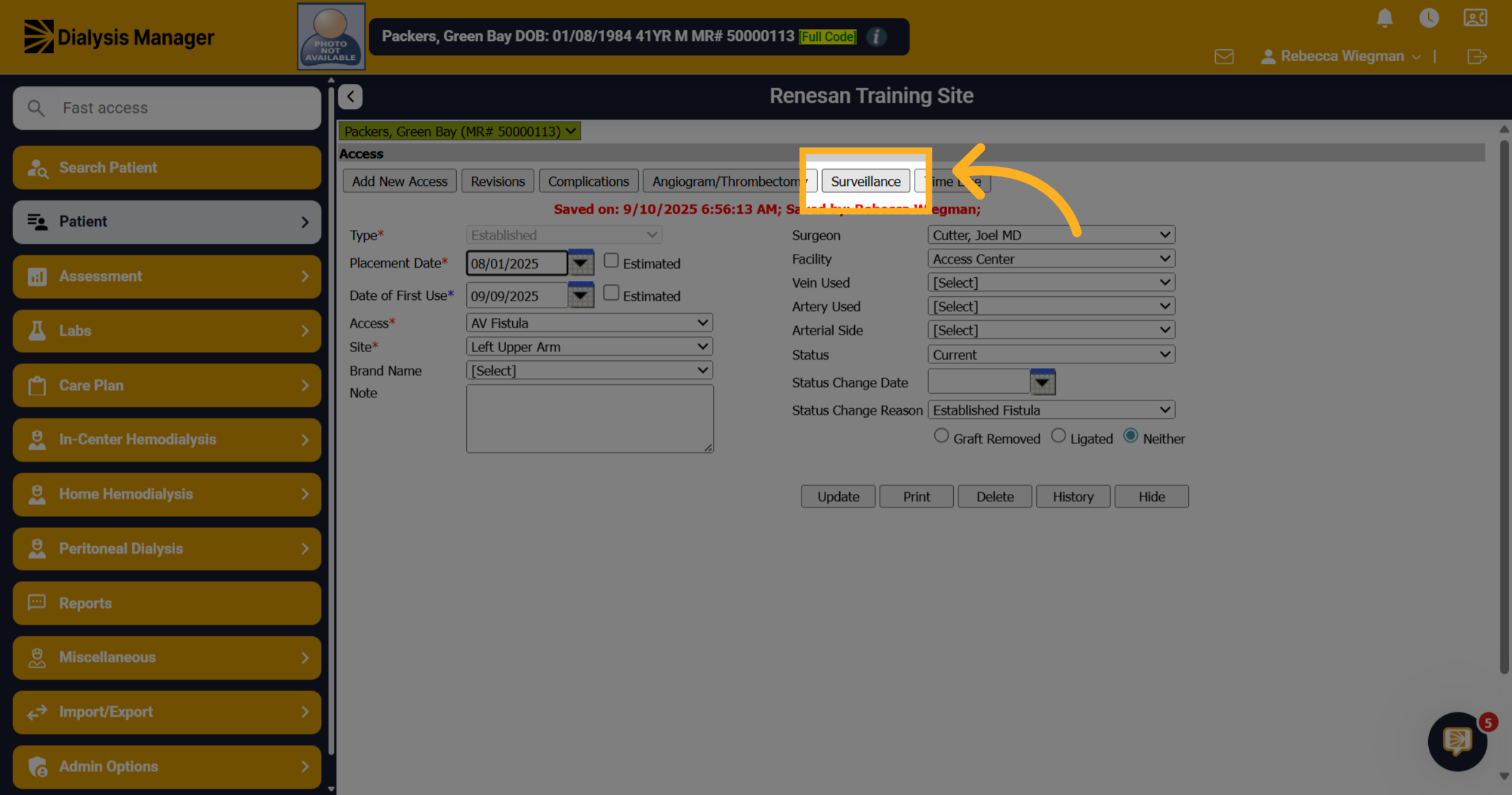 Click 'Surveillance'