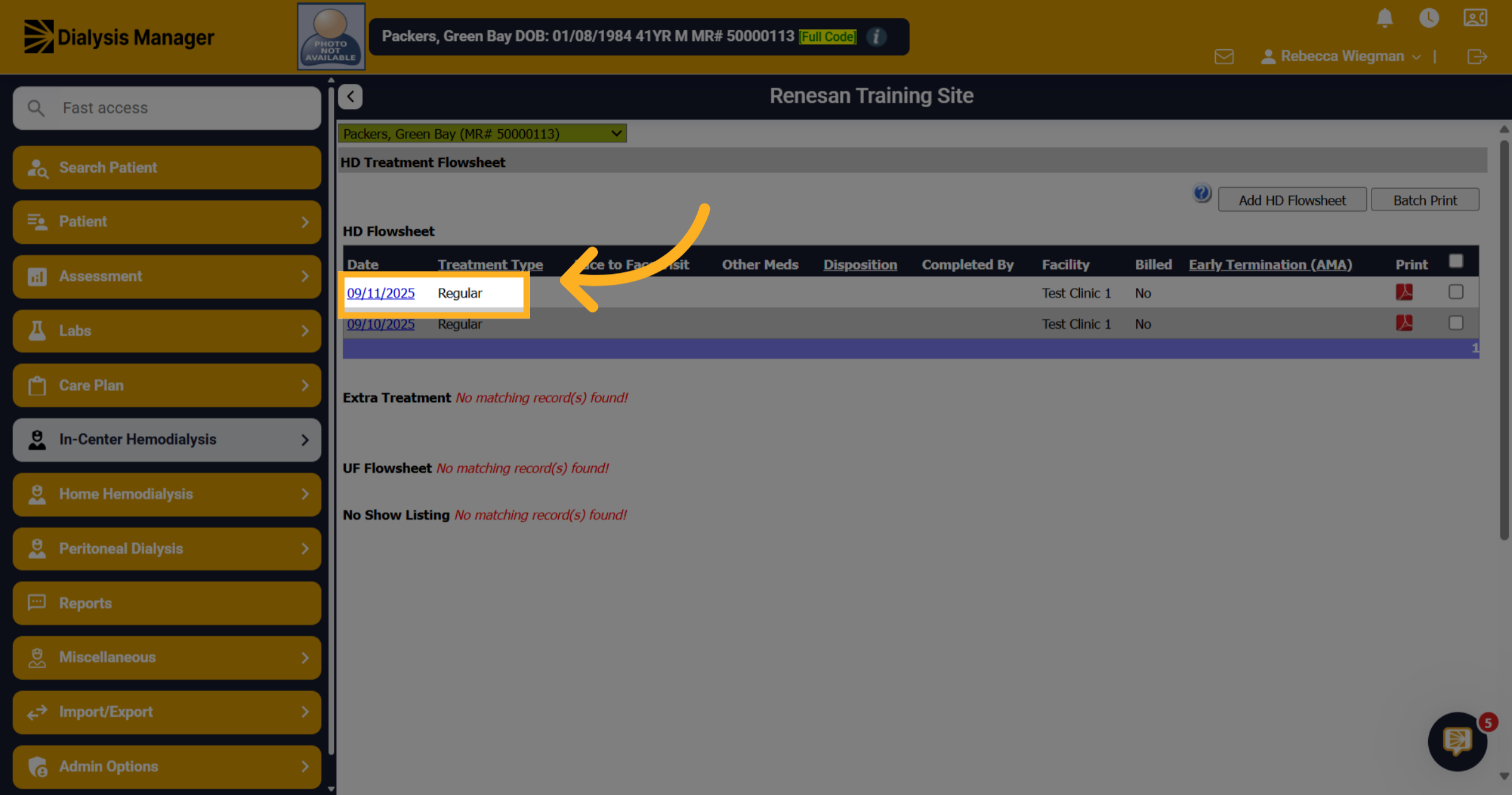 Select the date