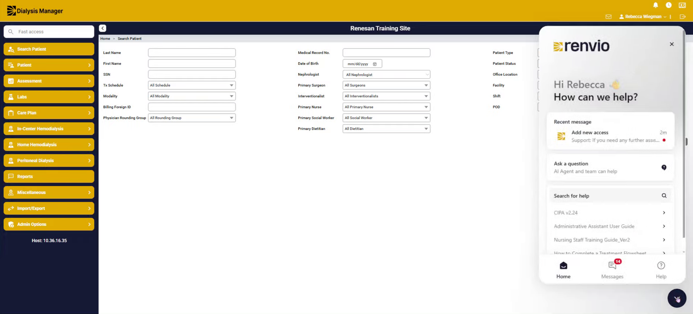 Chatbot Home Page Features