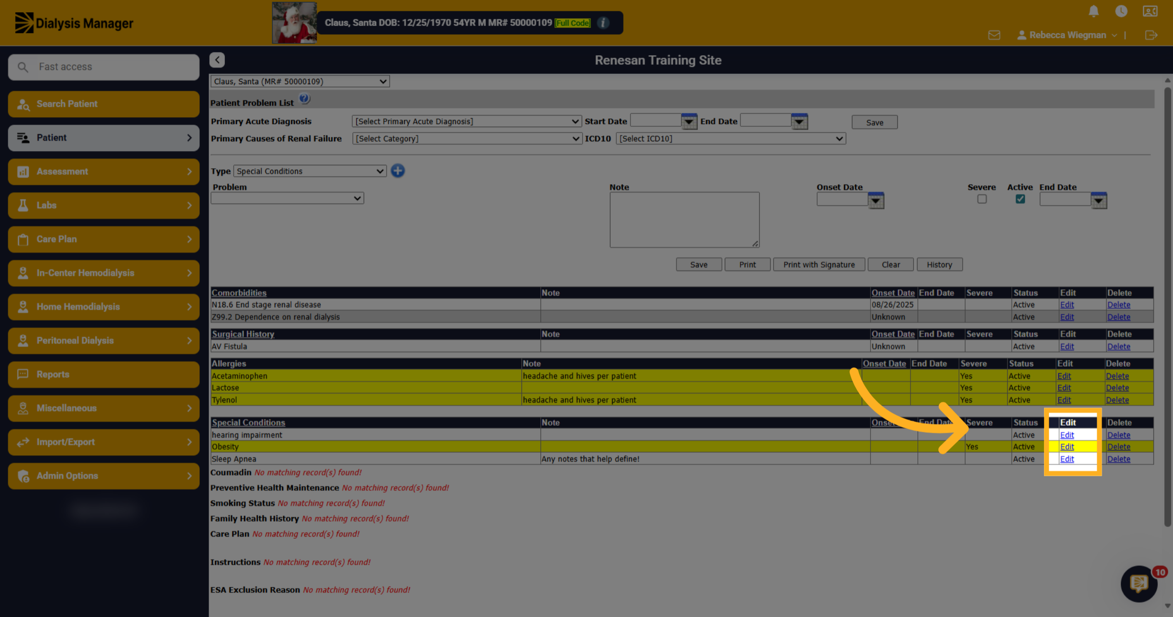 Edit Existing Entry