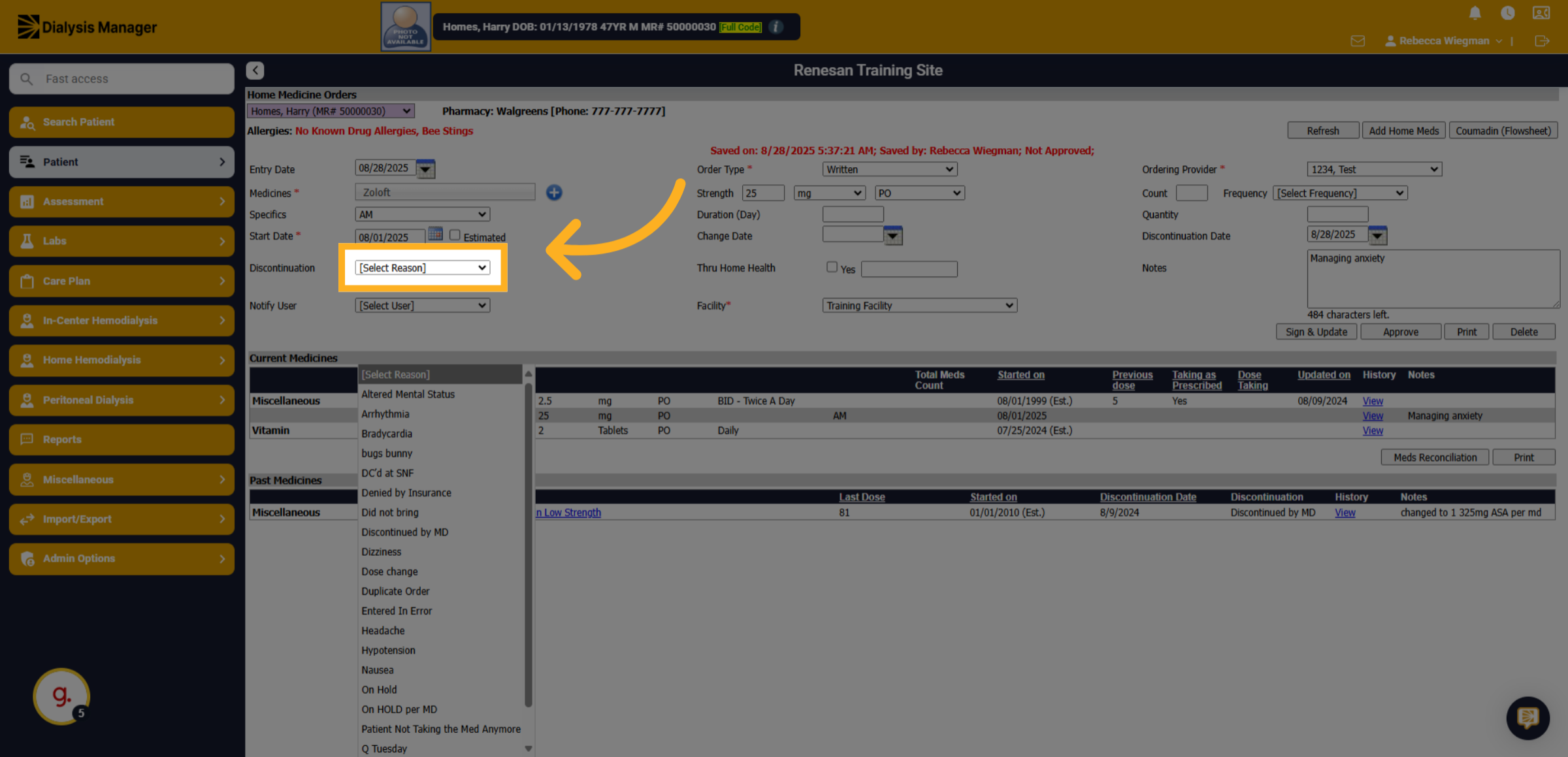 Click Discontinuation Reason