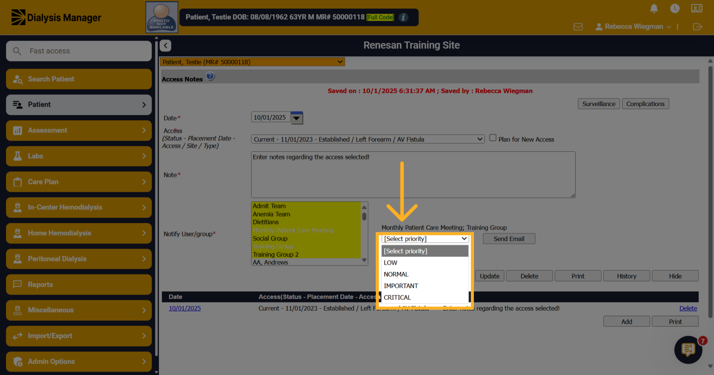 Select Priority