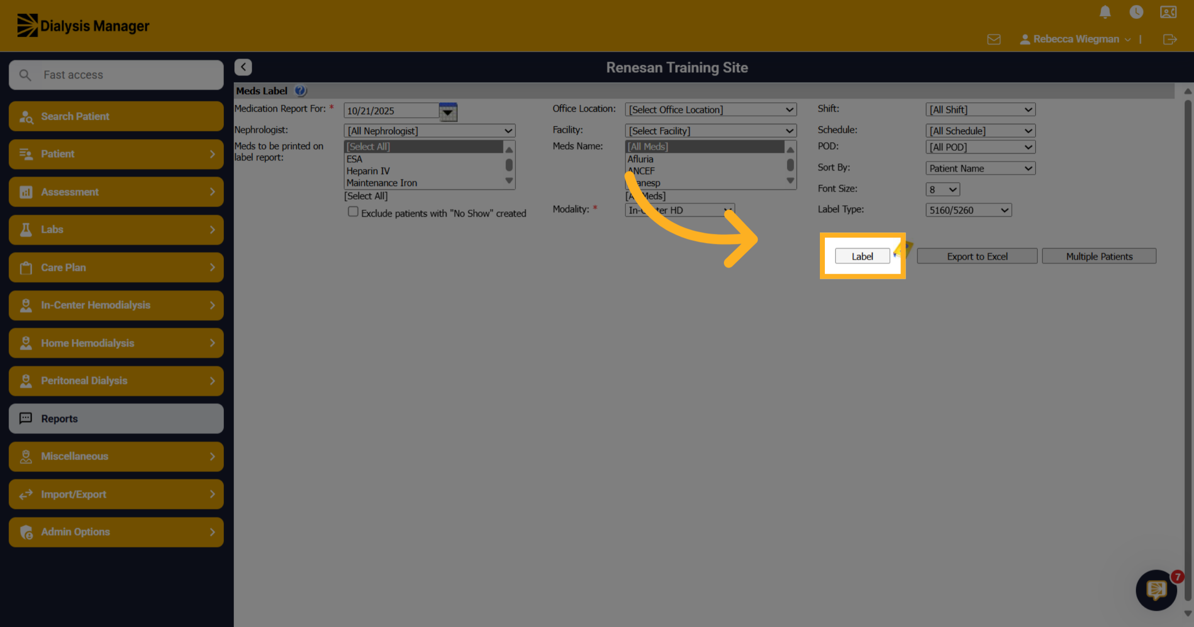 Open Label Settings