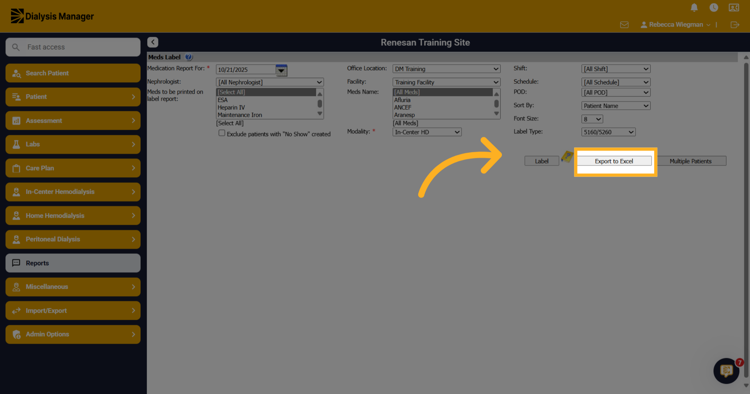 Export to Excel