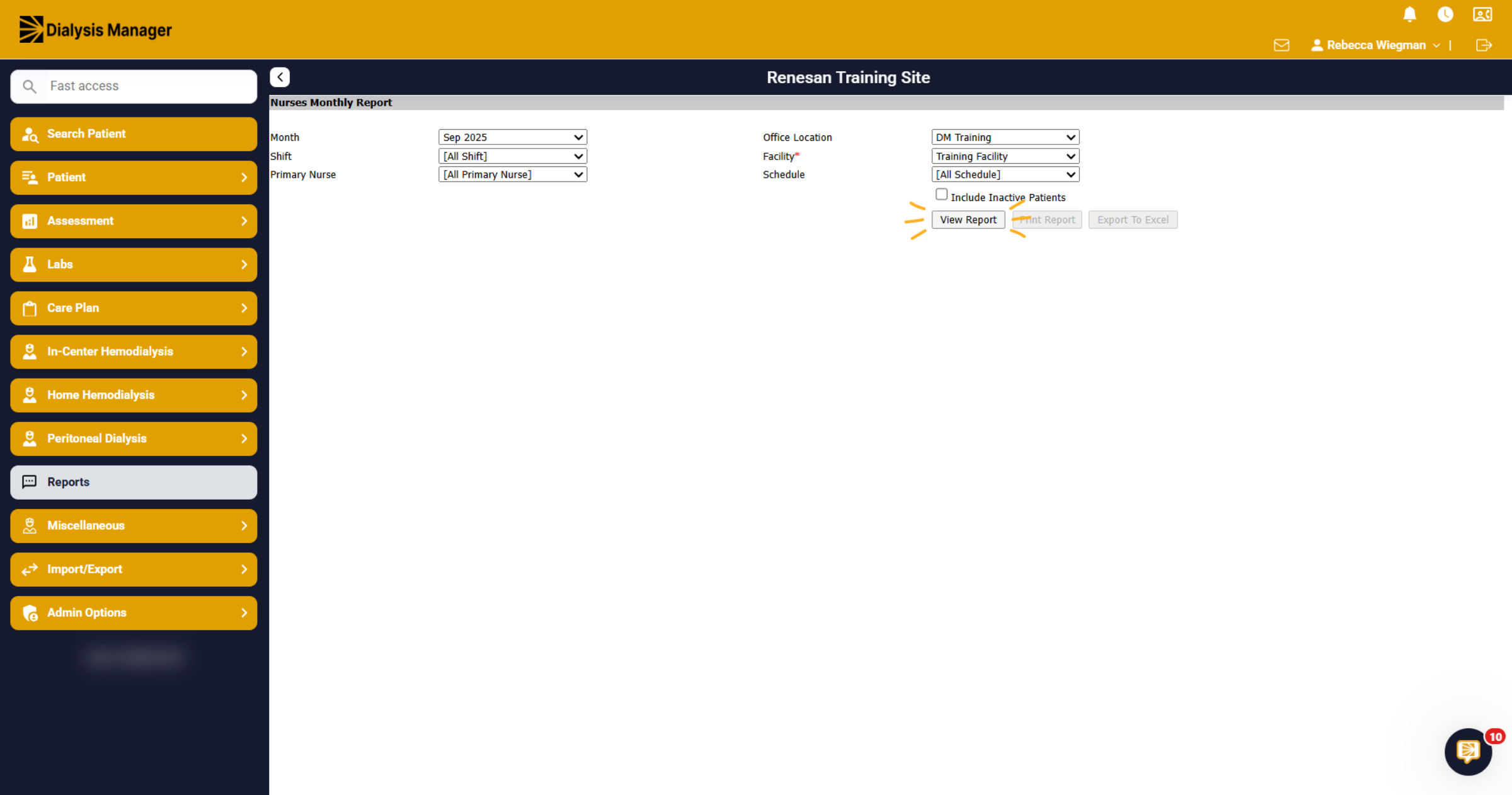 Reporting filters