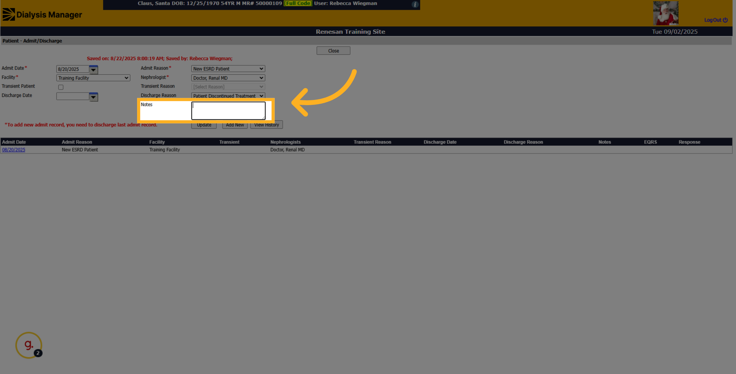 Click 'Notes'