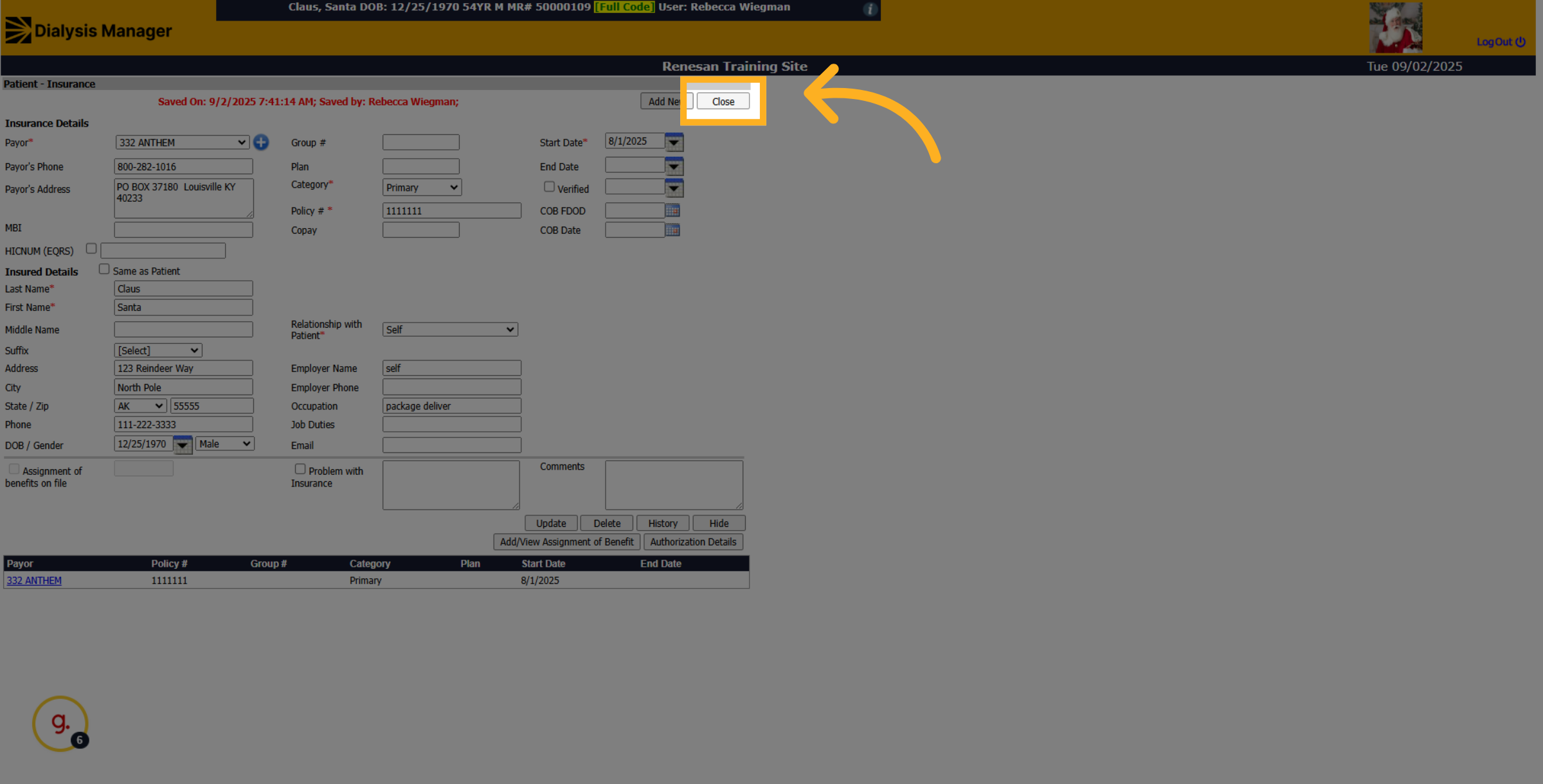 Click 'Close'