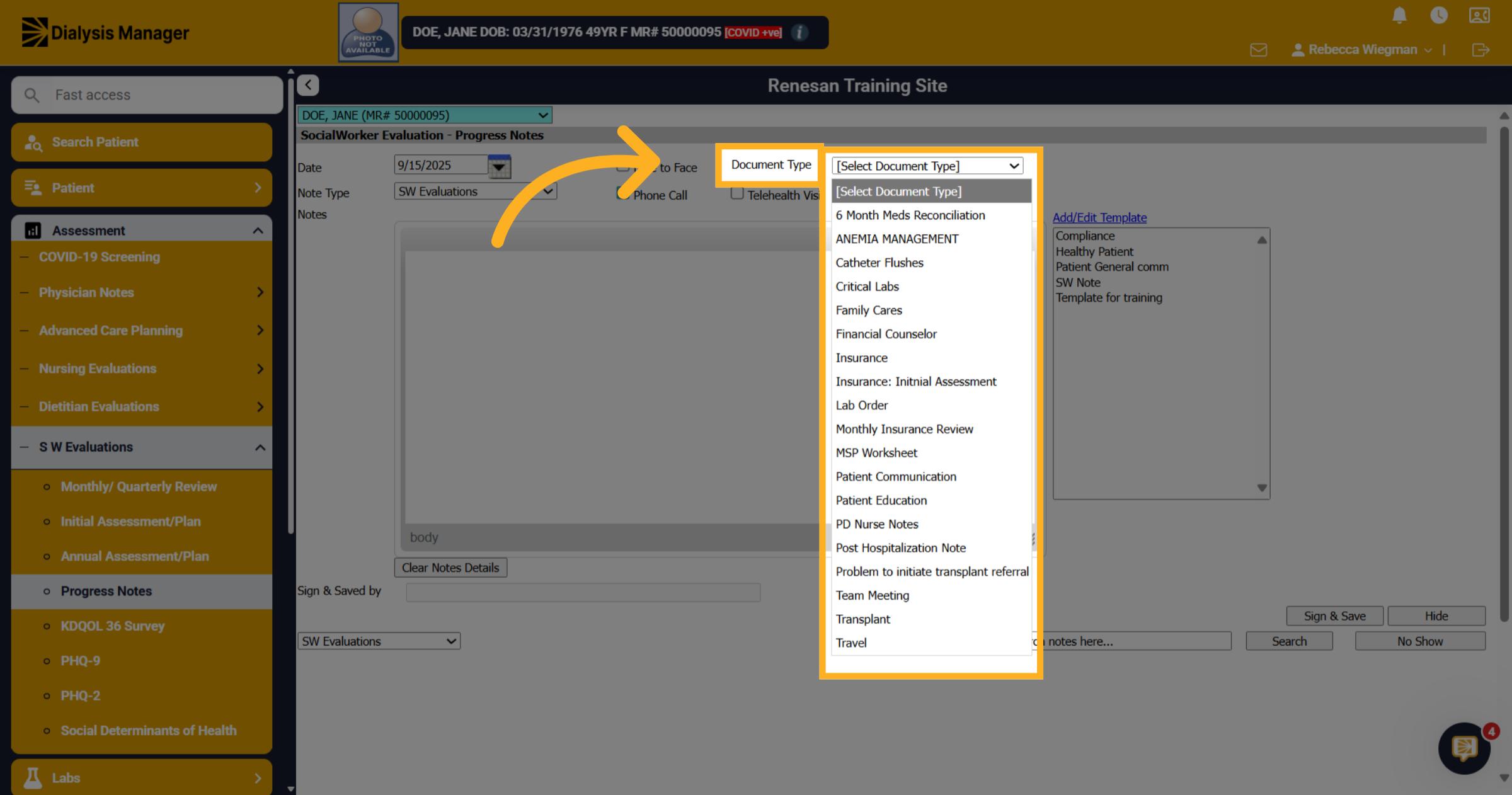 Click '[Select Document Type]