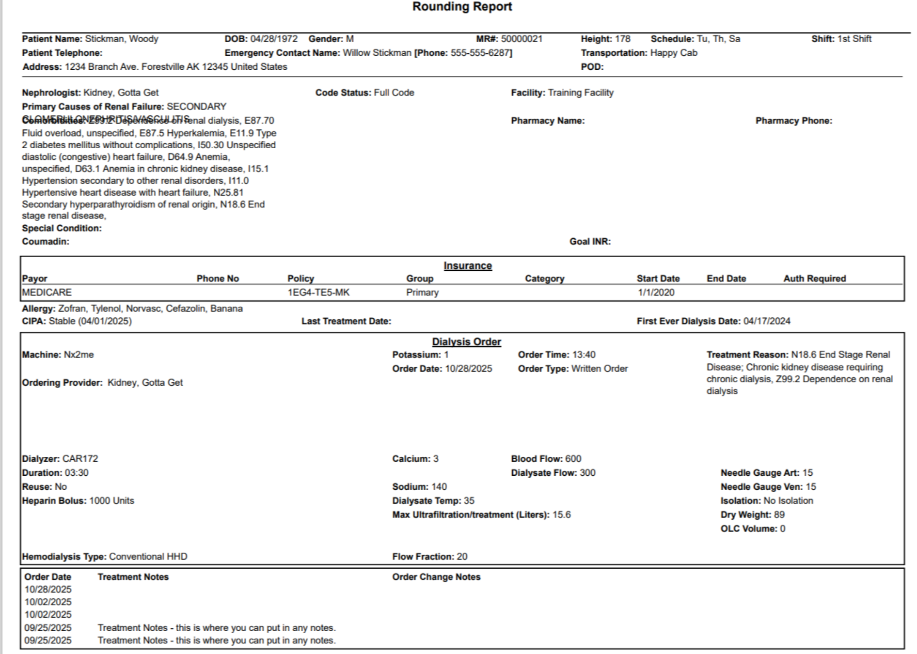 Rounding Report page 1