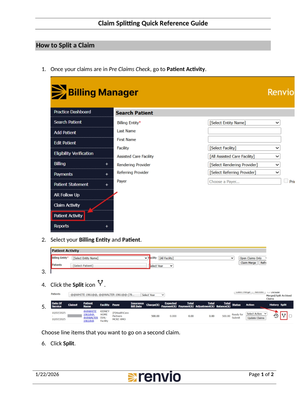 How to Split a Claim