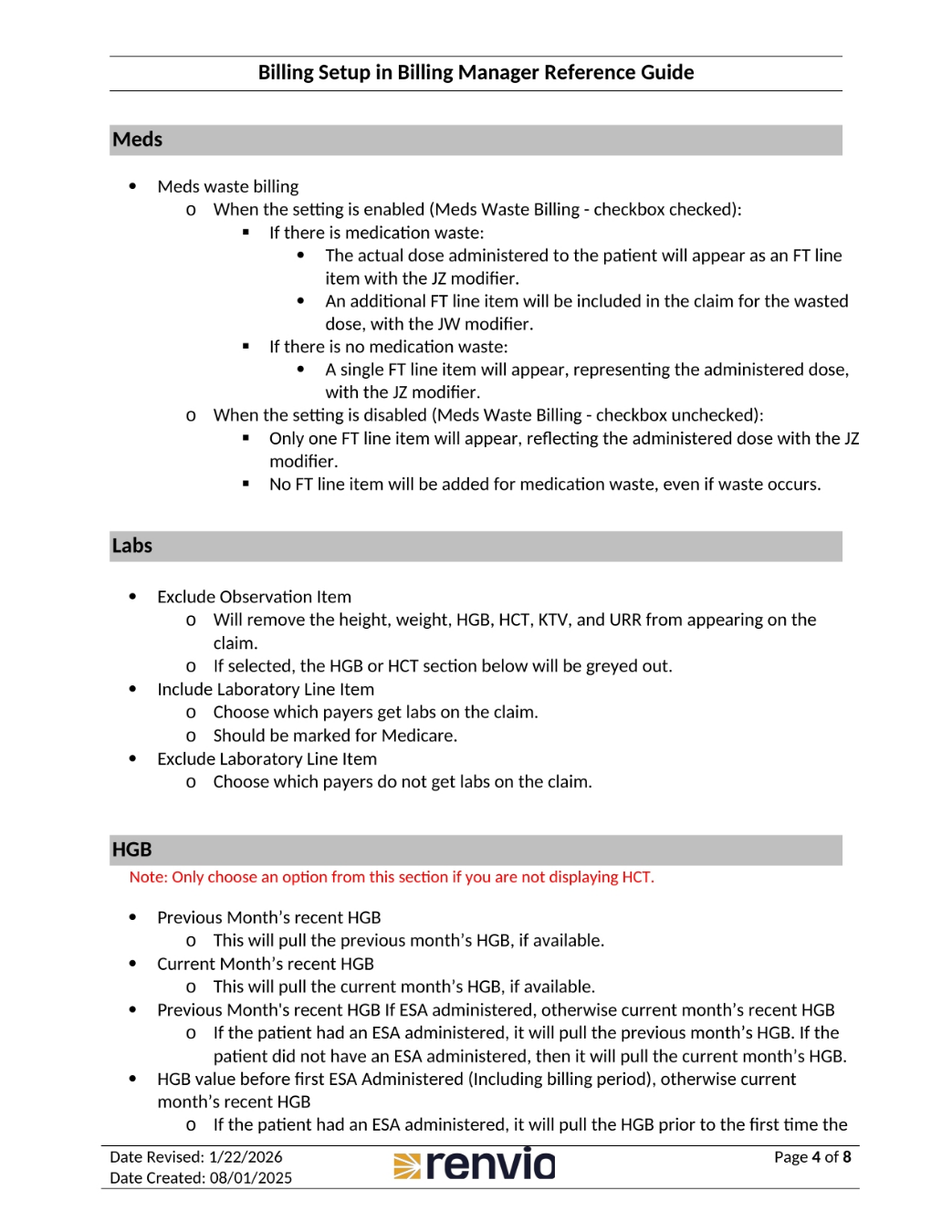 Meds and Labs Billing Options