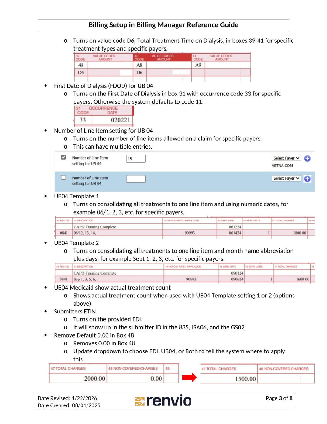 UB04 Settings and Templates