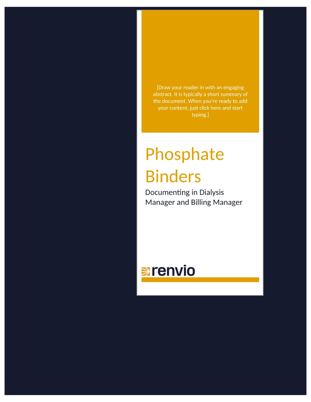Phosphate Binders: Documenting in Dialysis Manager