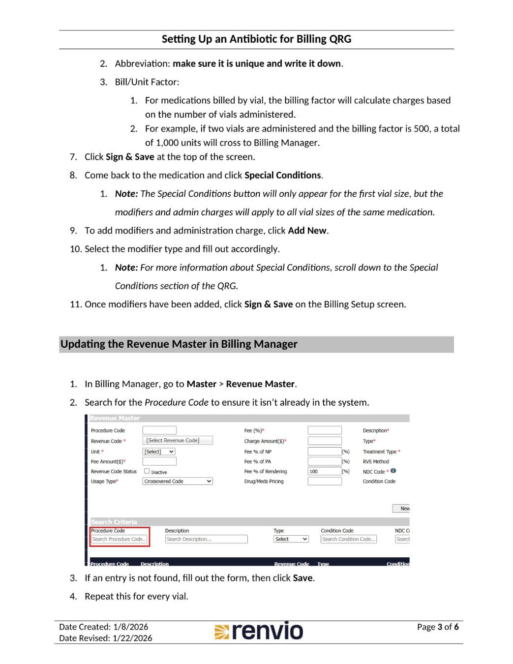 Completing Billing Setup and Revenue Master
