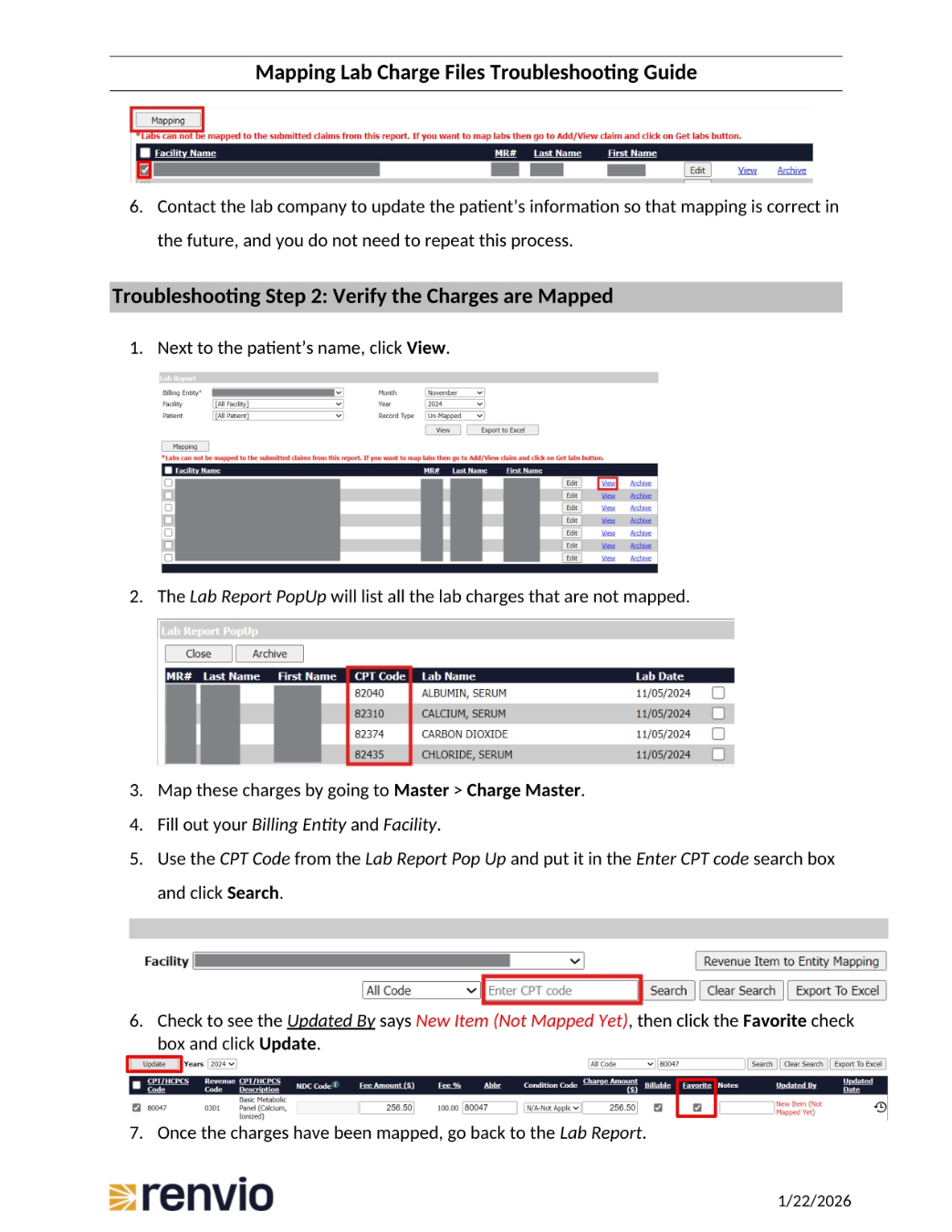 Verify Charges and Patient Identifiers
