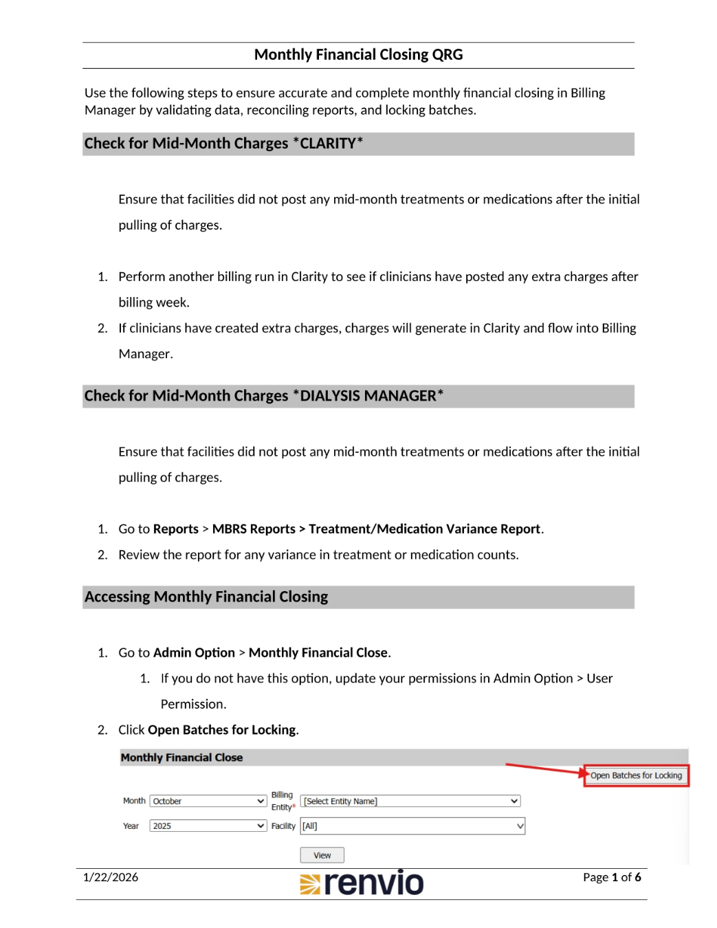 Monthly Financial Closing Procedures