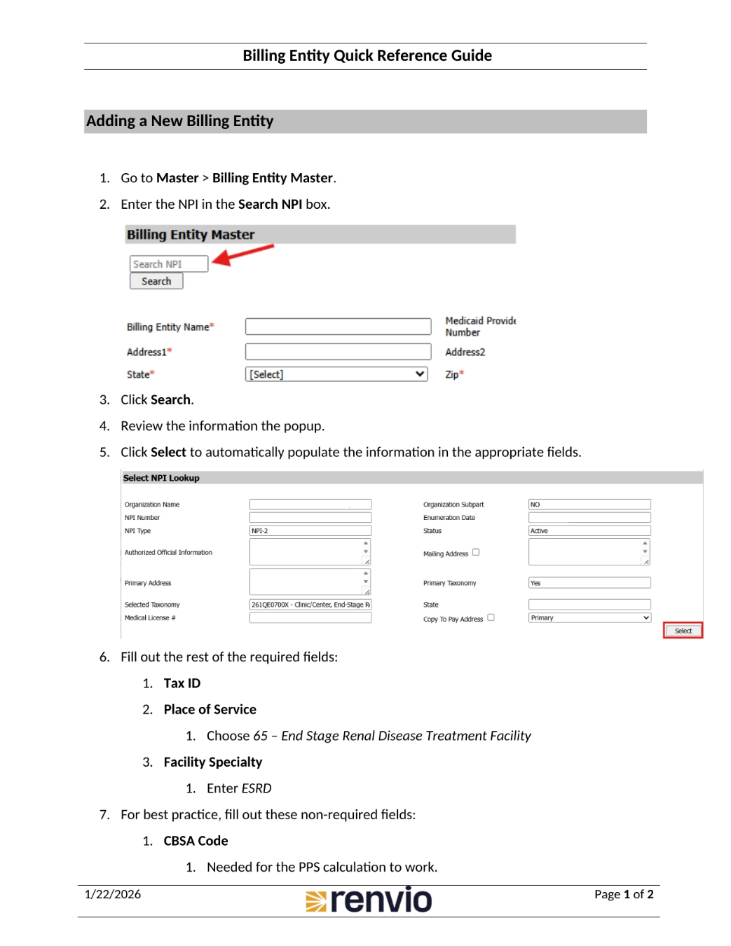 Adding a New Billing Entity