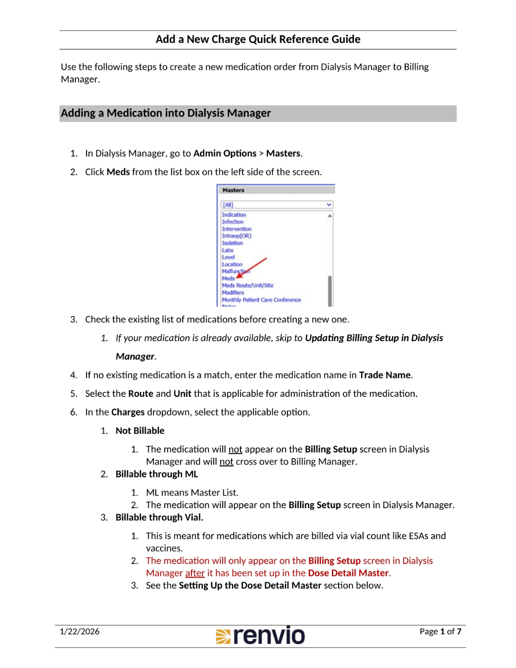 Adding a Medication into Dialysis Manager