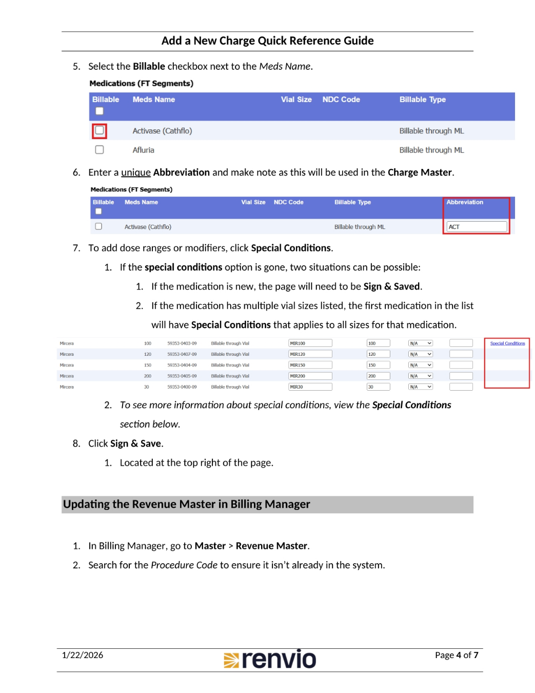 Updating the Billing Setup