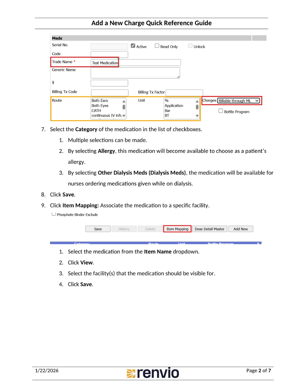 Adding a Medication into Dialysis Manager (Continued)