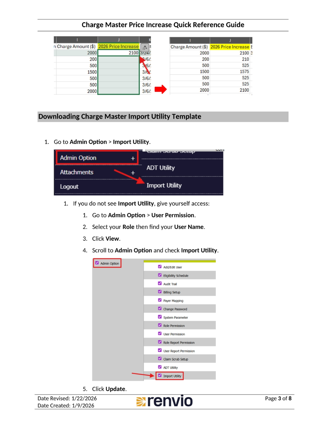 Downloading the Import Utility Template