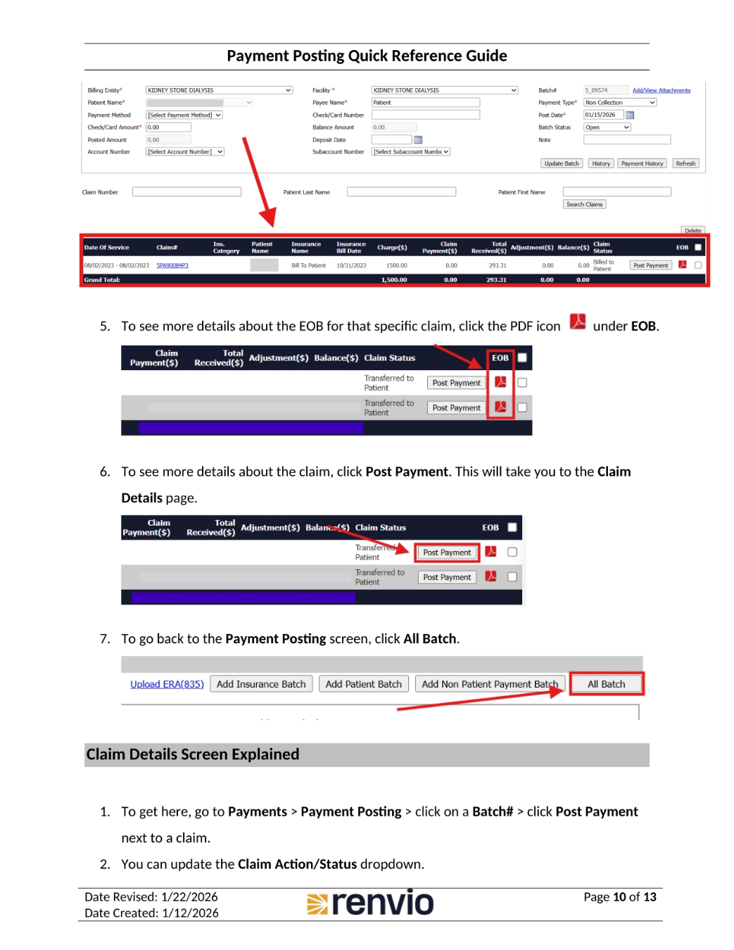 Claim Details Navigation